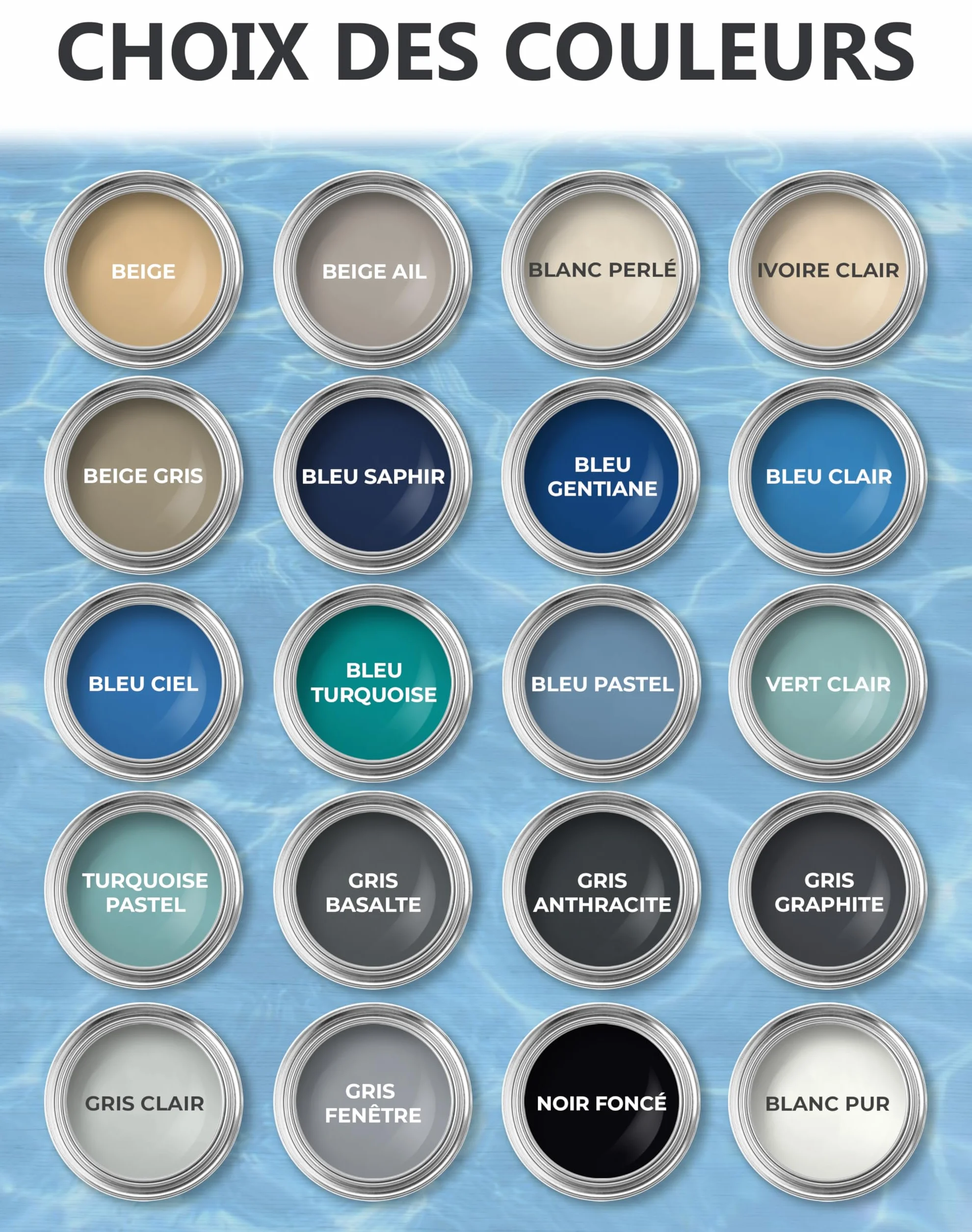 Peinture pour piscine SL400 Imperméable 5L Bleu gentiane