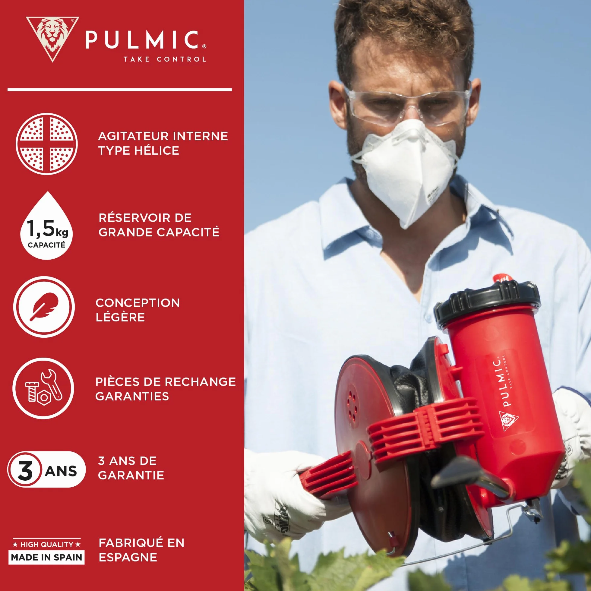 Pulvérisateur Poudre pour Soufre, Terre de Diatomées, Insecticides et Poudre Anti Insectes – Poudreuse avec Buse Diffuseur Orientable – Soufflet pour Fumigation avec Agitateur Interne Souffleur 1500 g