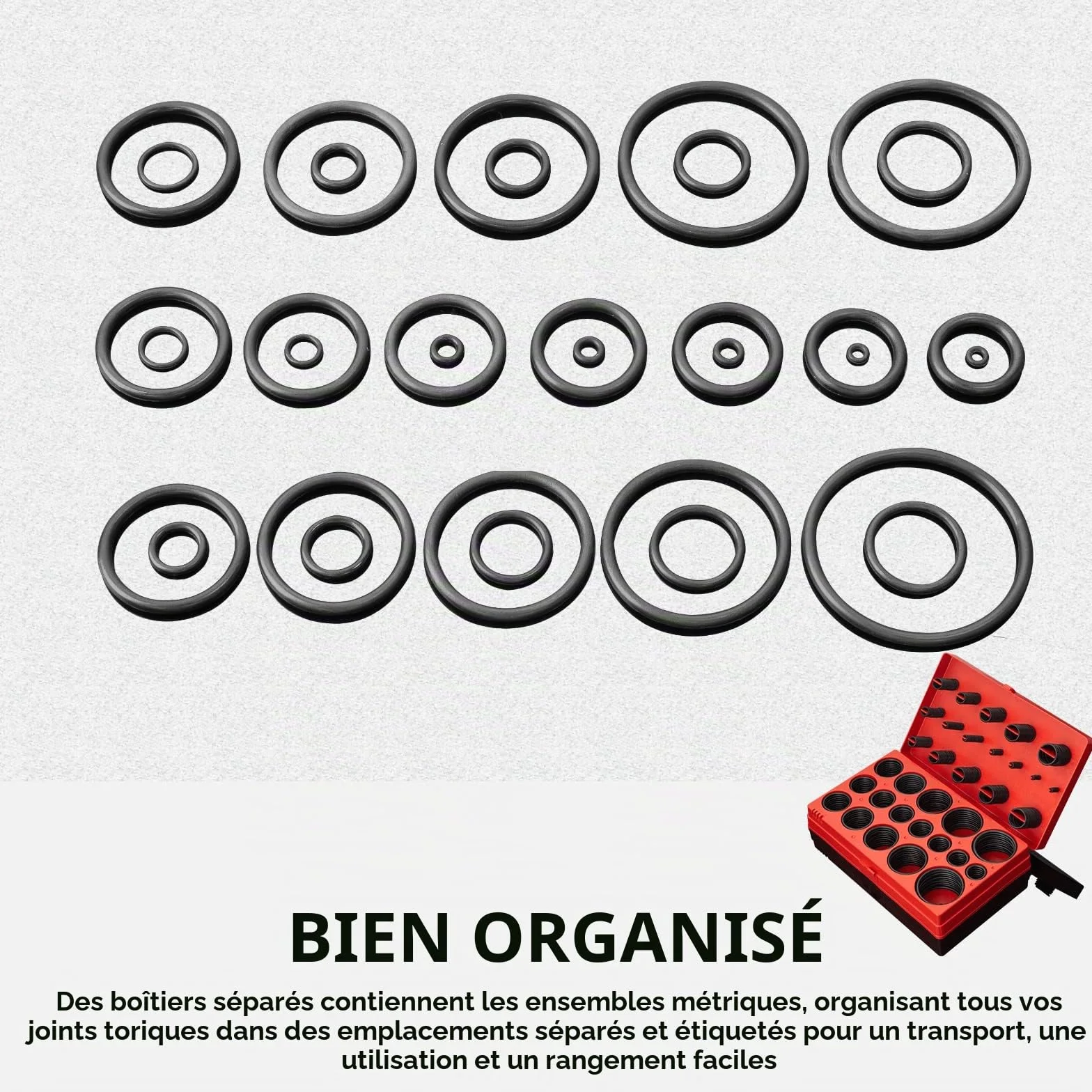 CCLIFE 419 Joints Toriques NBR Ø 3-50 mm, 32 Tailles Kit d'Étanchéité Caoutchouc