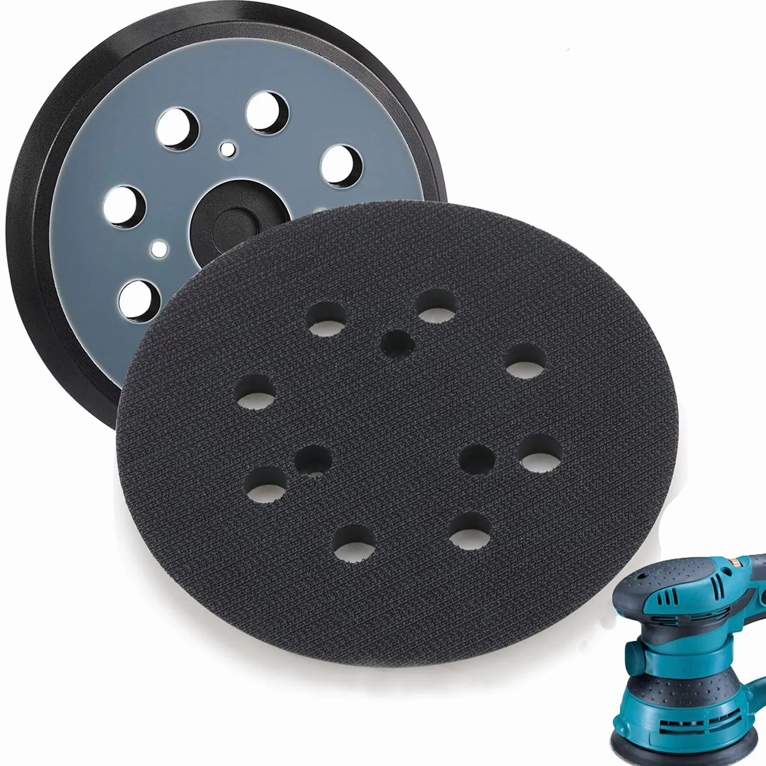 Makita 125mm Plateau de Ponçage 8 Trous Tampon de Remplacement pour BO5010 BO5030K BO5031K