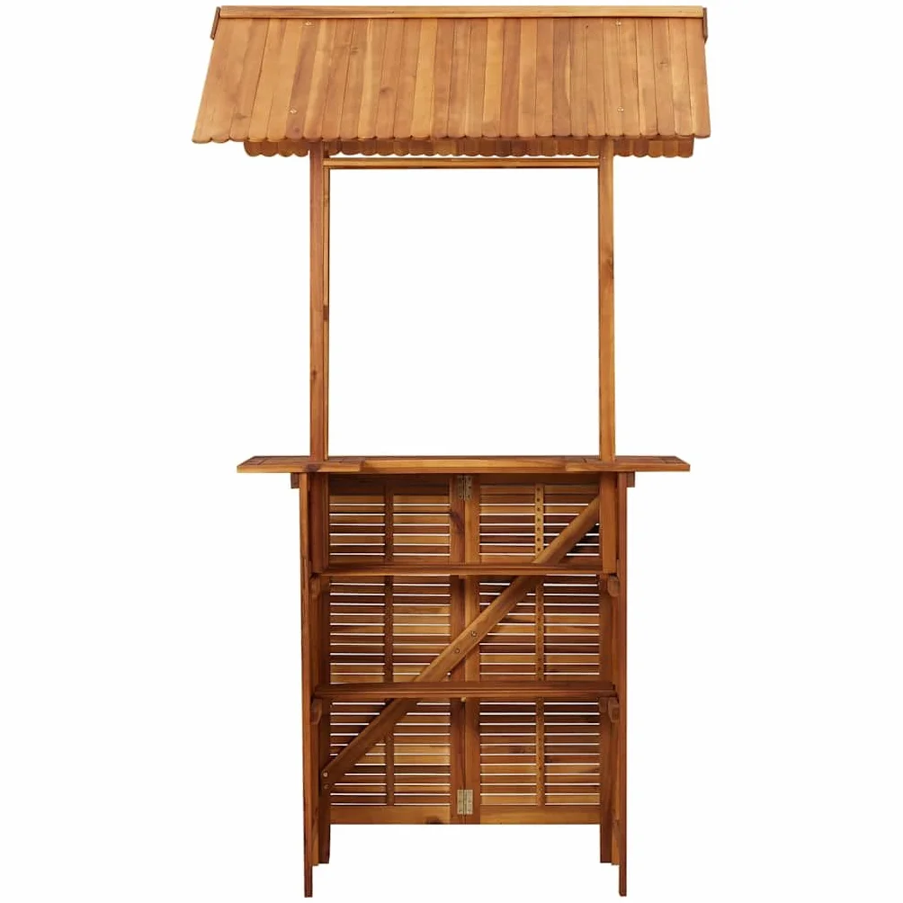 Table de Bar d'extérieur avec Toit 113x106x217 cm Bois d'acacia