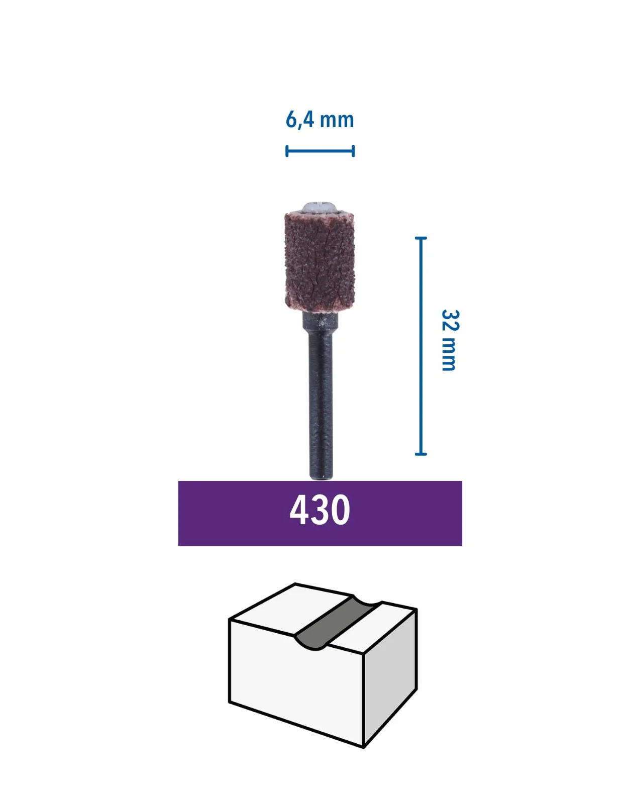 Dremel Mandrins de ponçage Lot de 2 Diamètre 6,4mm Grain 60
