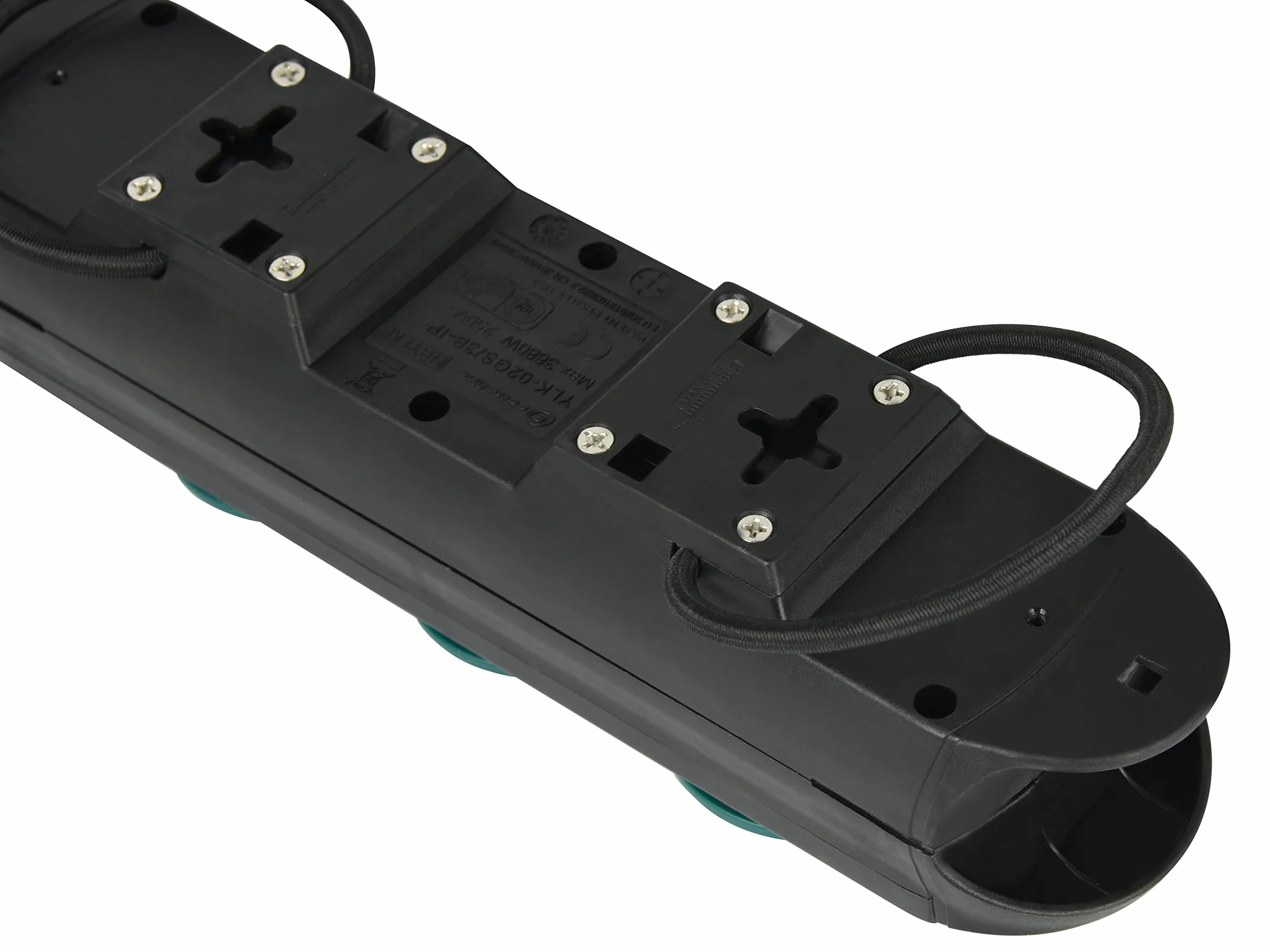 Electraline Bloc Multiprises Étanche Professionnel avec Enrouleur 3 Prises 16A Câble H07RN-F 3G1.5 mm² 1.4M IP44