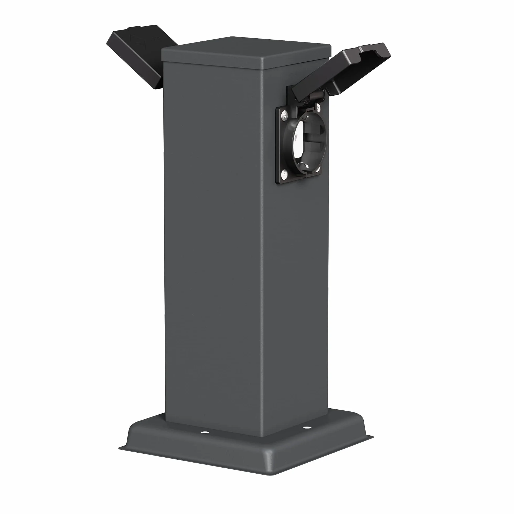 ledscom.de Colonne de Prises de Courant Polly extérieur IP44 Acier Inoxydable 27 cm