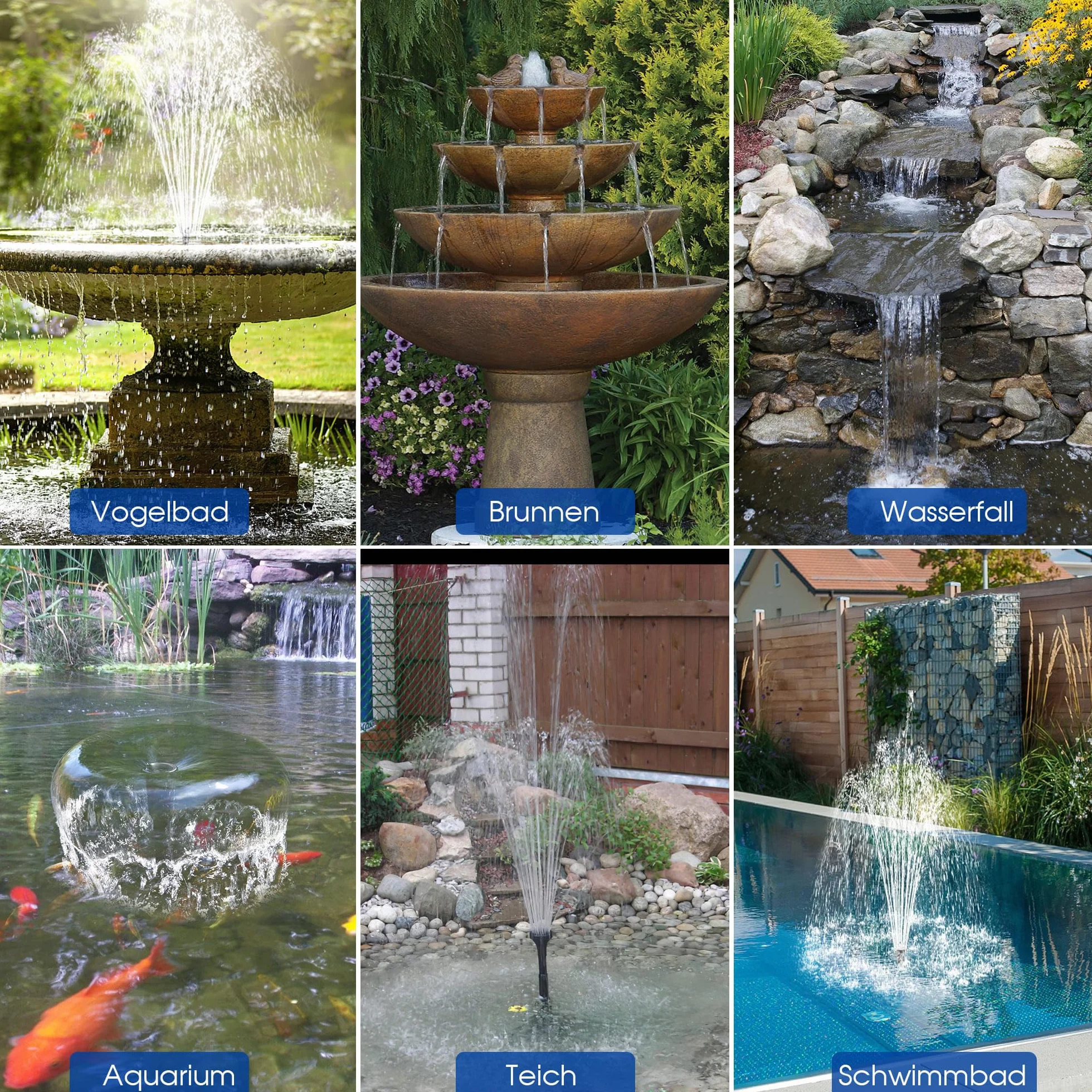 Fontaine solaire d'extérieur 12 W Pompe bassin 605 l/h Silencieuse 4 buses tuyau étang jardin 5 m² DIY