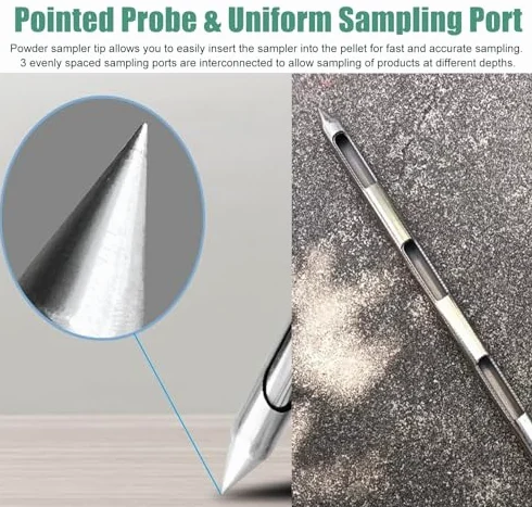Sonde d'échantillonnage en acier inoxydable, sonde d'échantillonnage, outil d'échantillonnage de poudre et de grain,