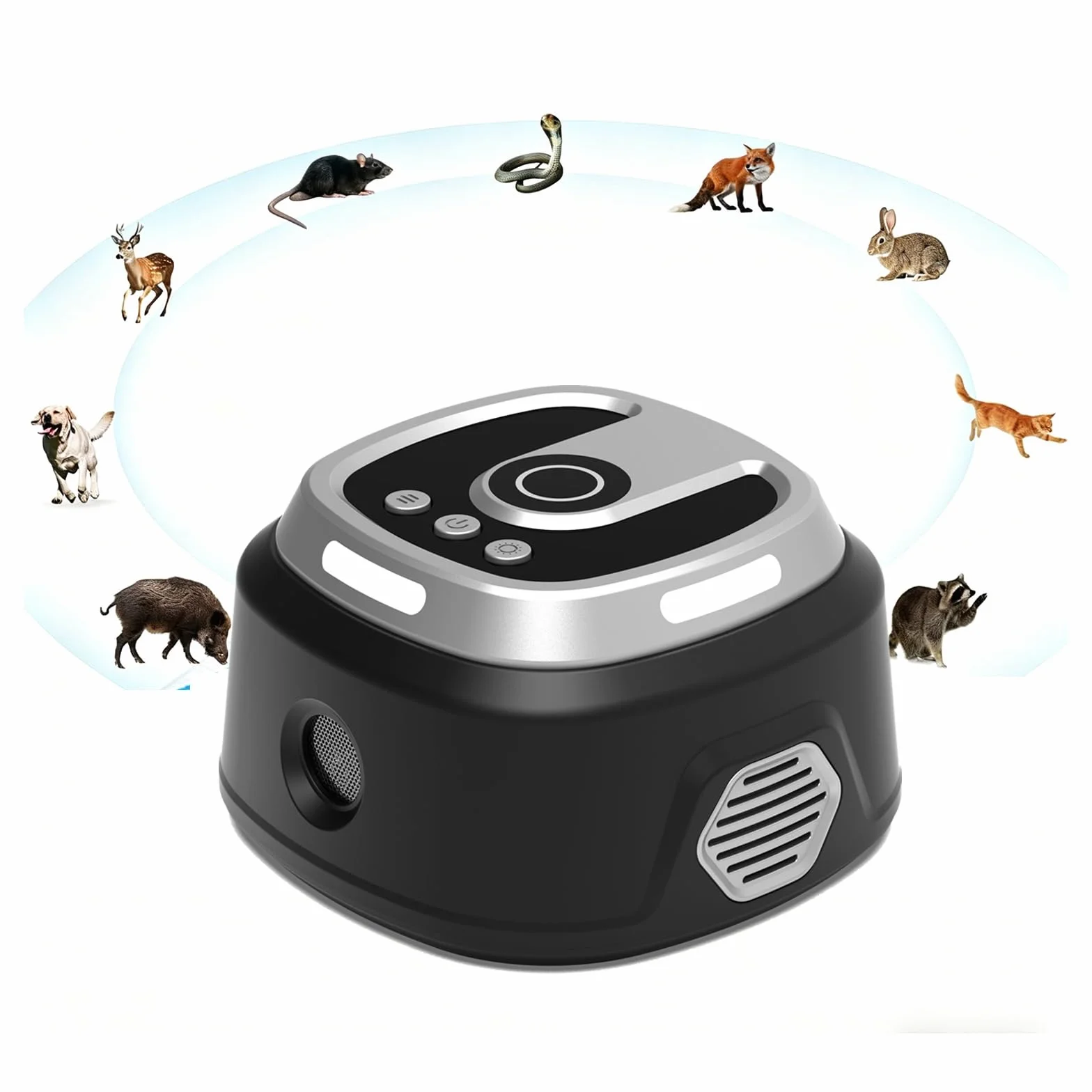 Ultrasons pour Rats, répulsif à ultrasons pour Souris, Souris et Rats à ultrasons 360 ° avec lumière LED répulsif à ultrasons pour rongeurs parasit araignées Papillons Fourmis