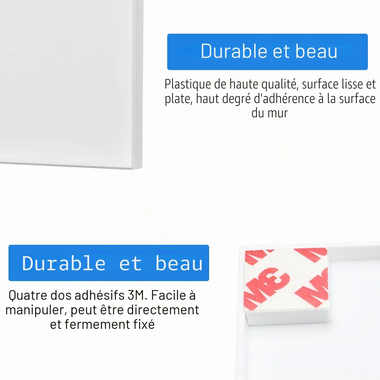 Lot de 2 cache-prises encastrées Blanc 8,6 x 8,6 cm pour prises non utilisés