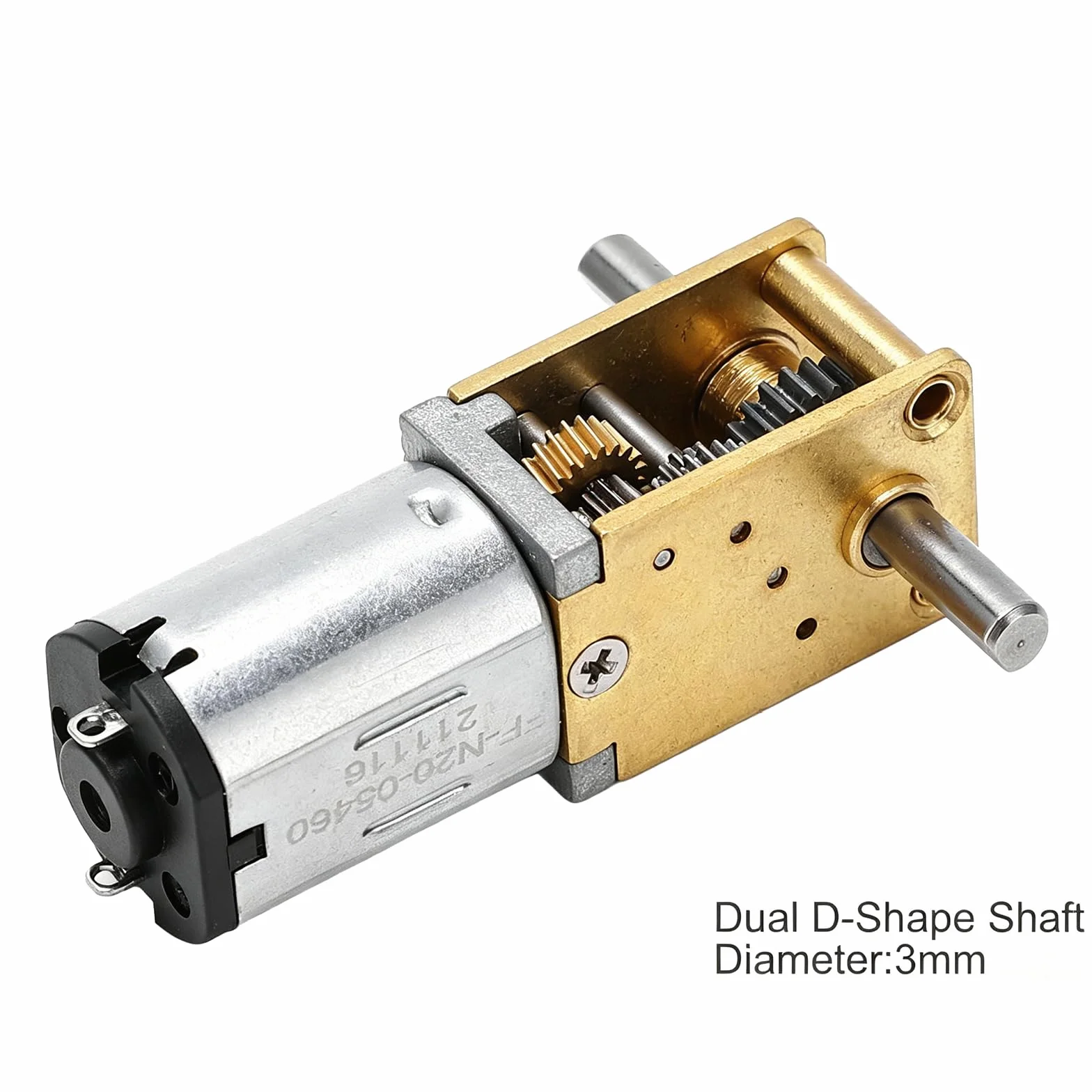 Moteur À Engrenages Métal DC 12V 200RPM Vis Sans Fin Arbre 3mm D-Forme pour Machines