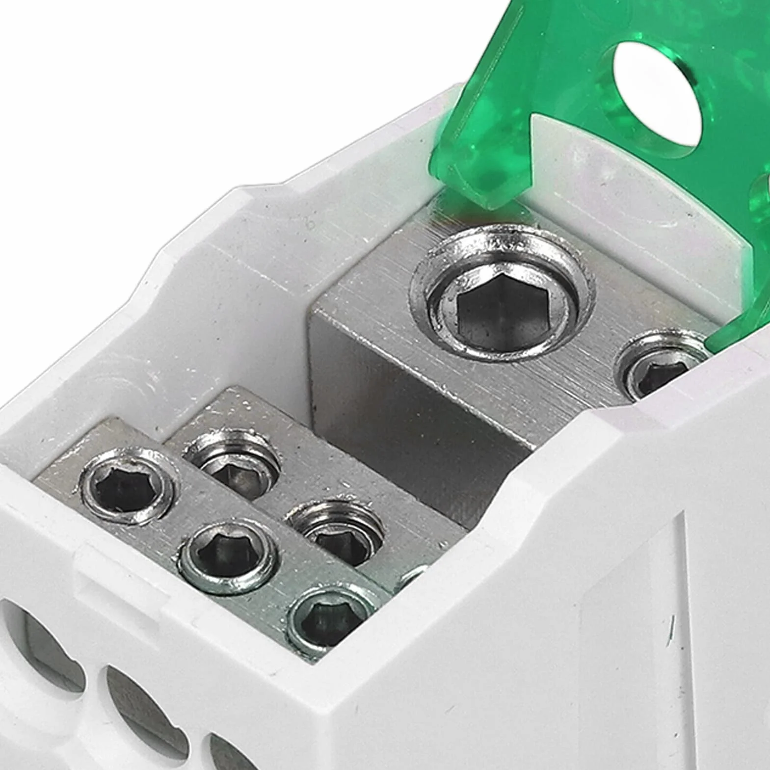 Boîte de Distribution Rail DIN 690V 125A Bornier Électrique Ignifuge PA66 Vert