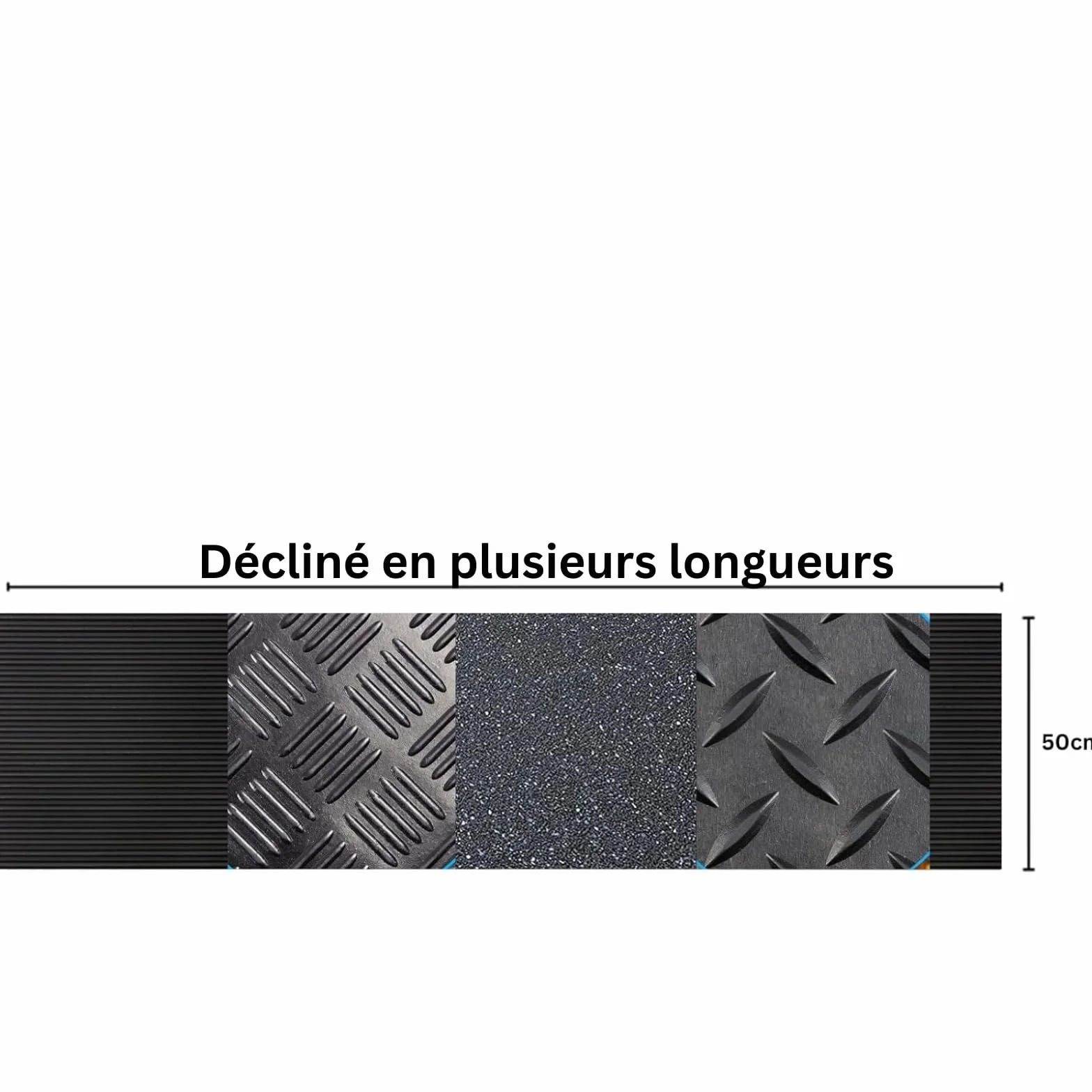 Tapis de Sol en Caoutchouc Antidérapant Imperméable Couvre-câbles 50 x 100 cm Noir