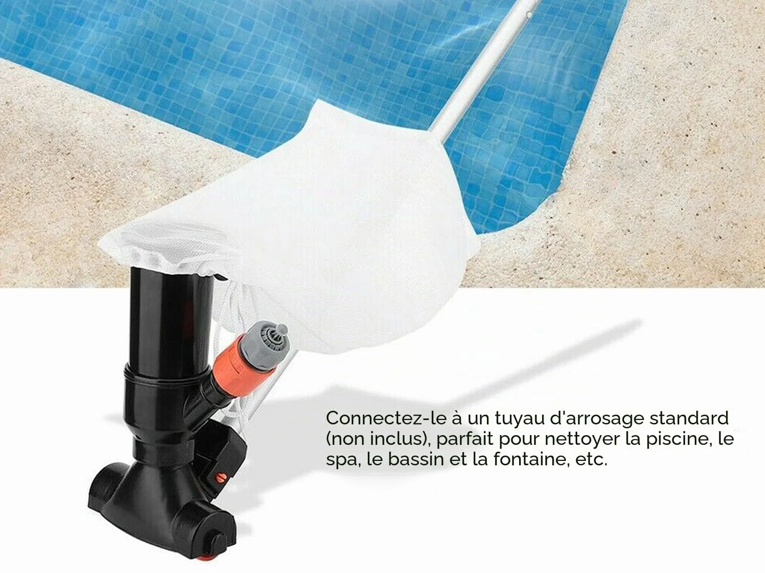 Aspirateur Piscine Hors Sol Manuel, Aspirateur De Piscine pour Tuyau D'Arrosage, Hydraulique Aspirateur Spa Et Bassin De Jardin, Aspirateur Bassin Creusée Fond Et Parois, Mur sans Électricité (Nero)