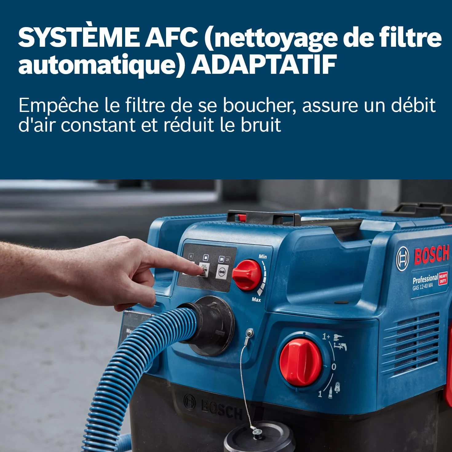 Bosch Professional Aspirateur Polyvalent Gas 12-40 MA 1200 W Filtre Automatique AFC