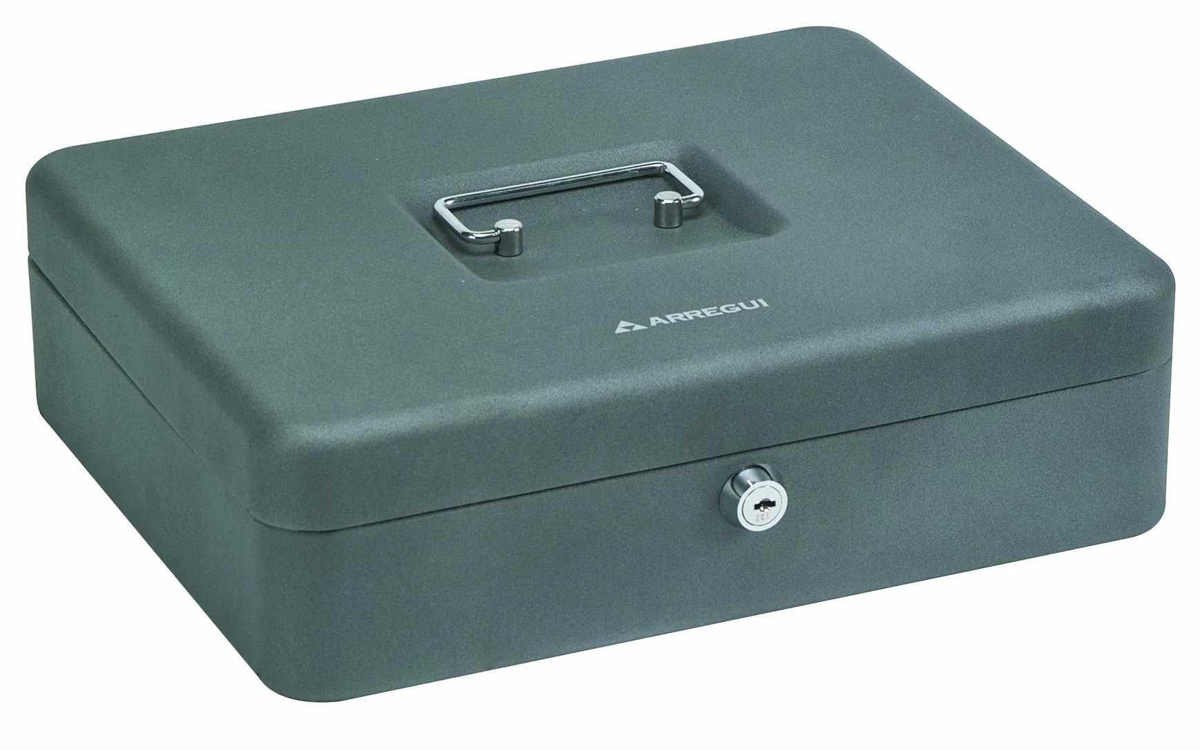 ARREGUI Caisse à monnaie en acier C9246-EUR Coffre fort portatif 30 cm Gris graphite
