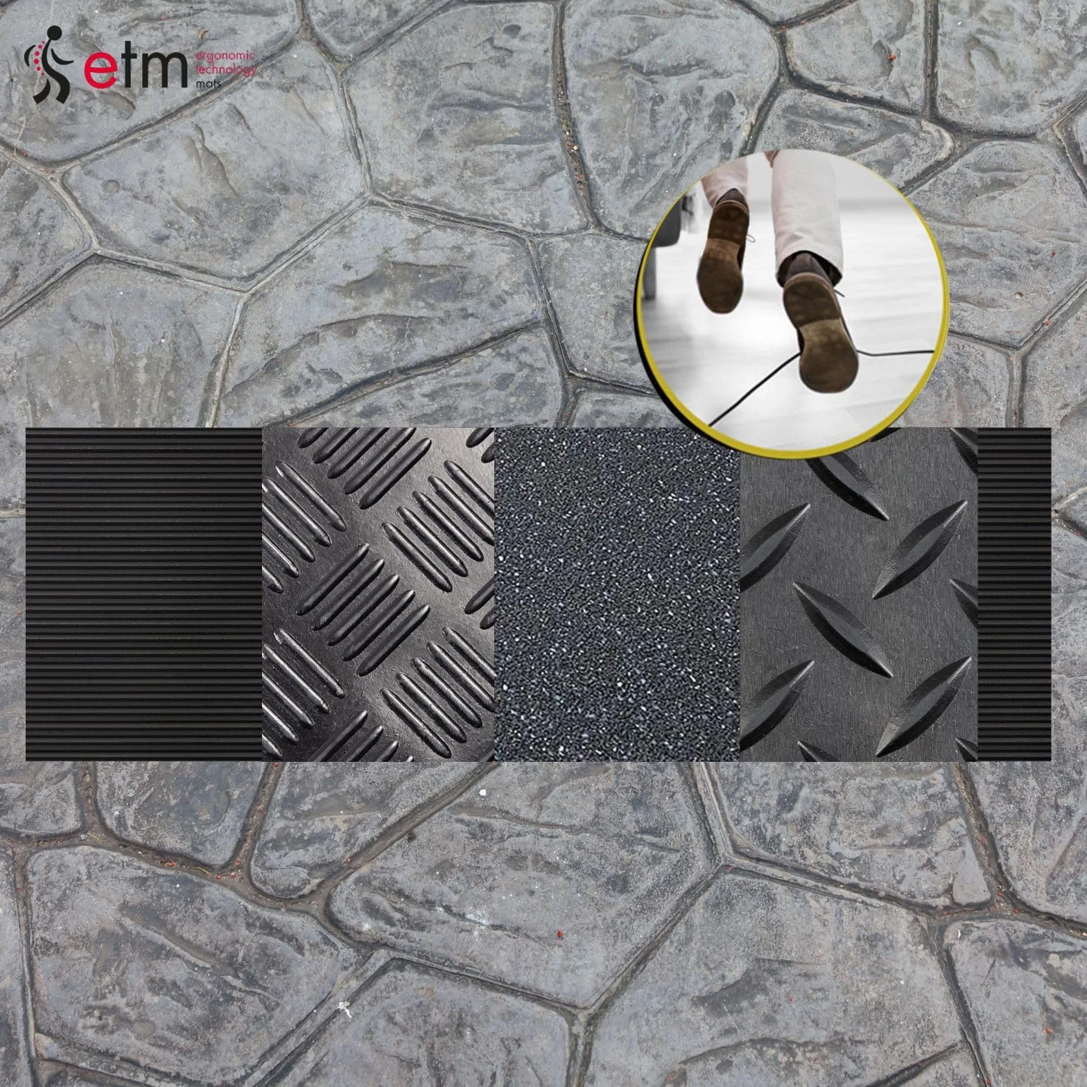 Tapis de protection de câbles 3 mm, caoutchouc, extérieur, carreaux 50 cm, 1 m