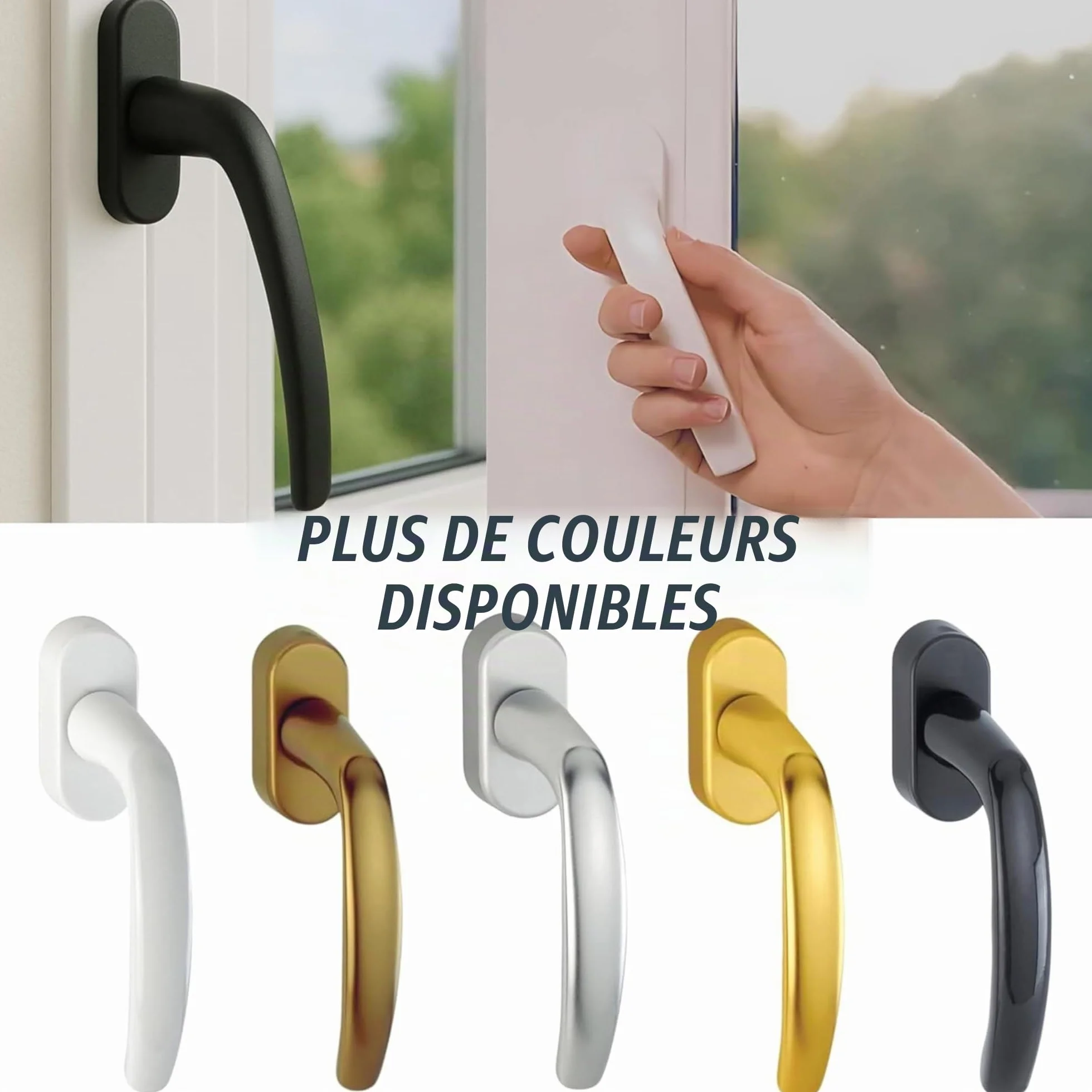 Poignée de fenêtre blanche 360 degrés pour porte fenêtre