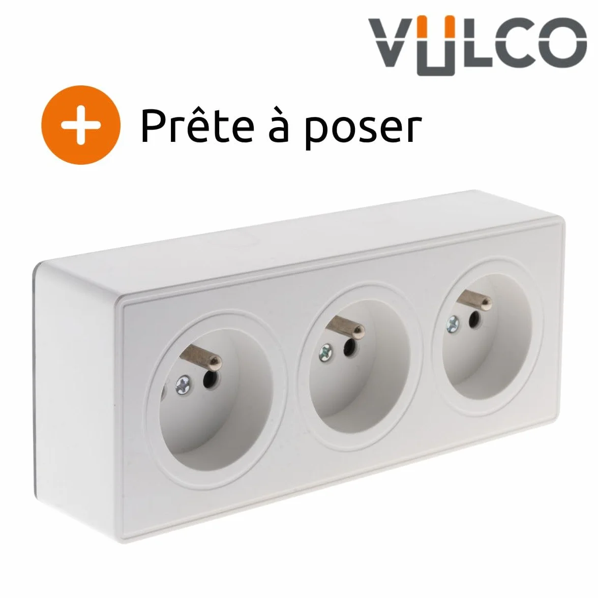 Vulco Zenitech Prise triple saillie 2P+T 16A blanc