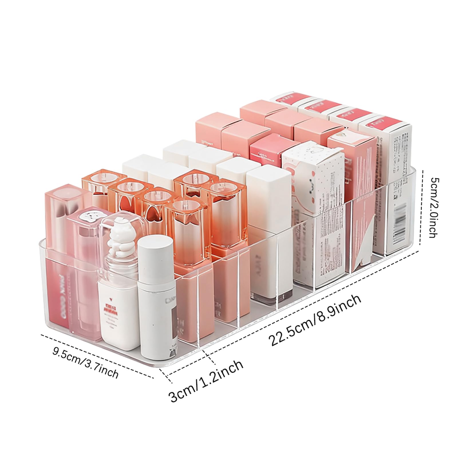 Clear Acrylic 7-Section Cosmetic Organizer
