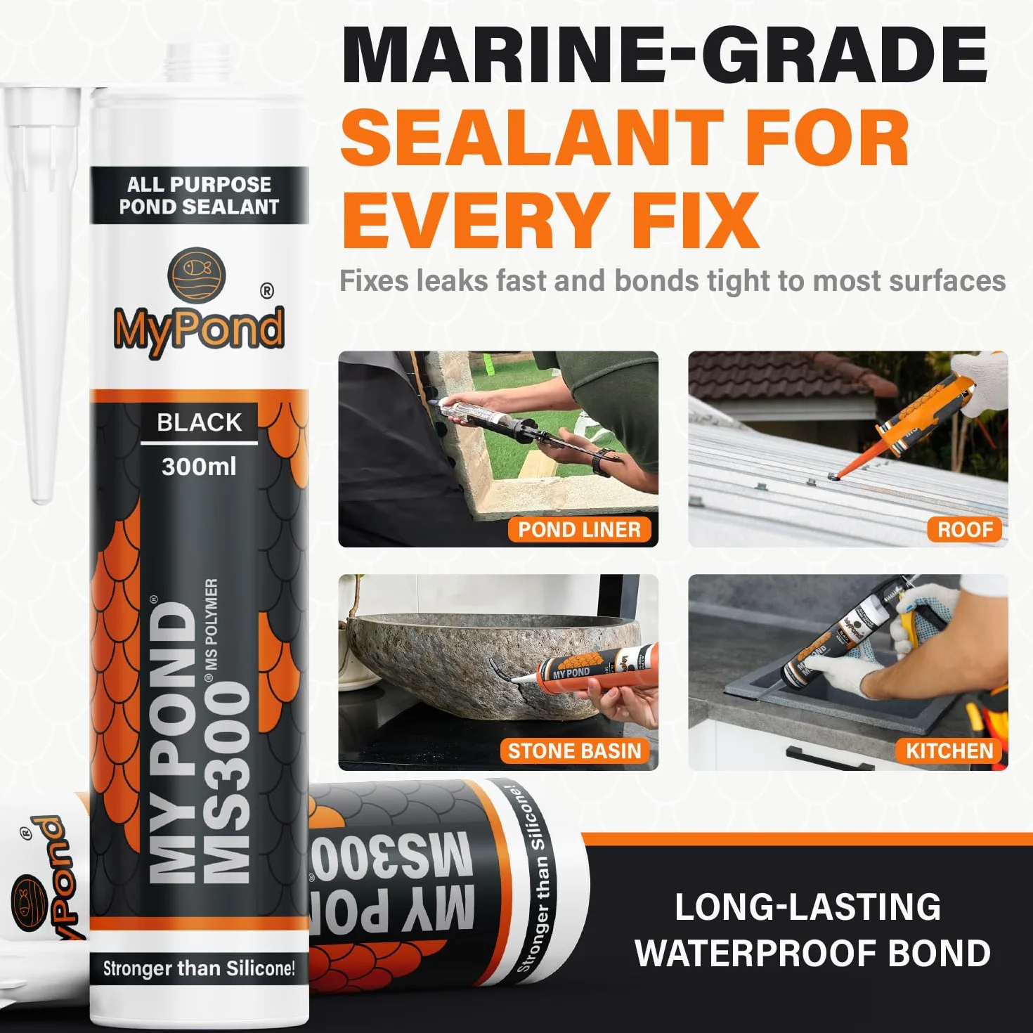 MS300 Joint d'étanchéité pour réparation de bassin 300 ml