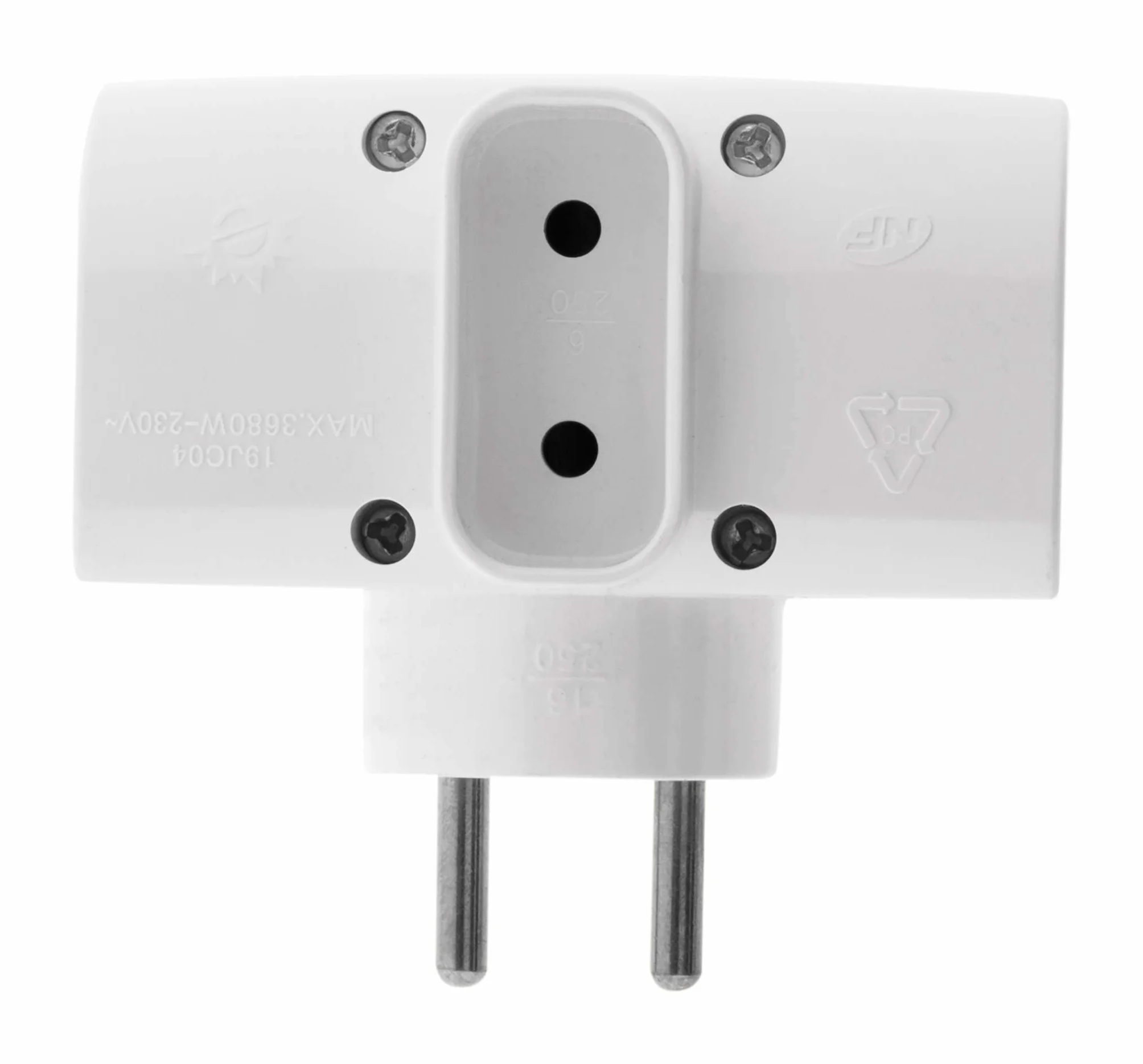 Zenitech Multiprise Triplite 2P 6A 2P+T 16A Blanc