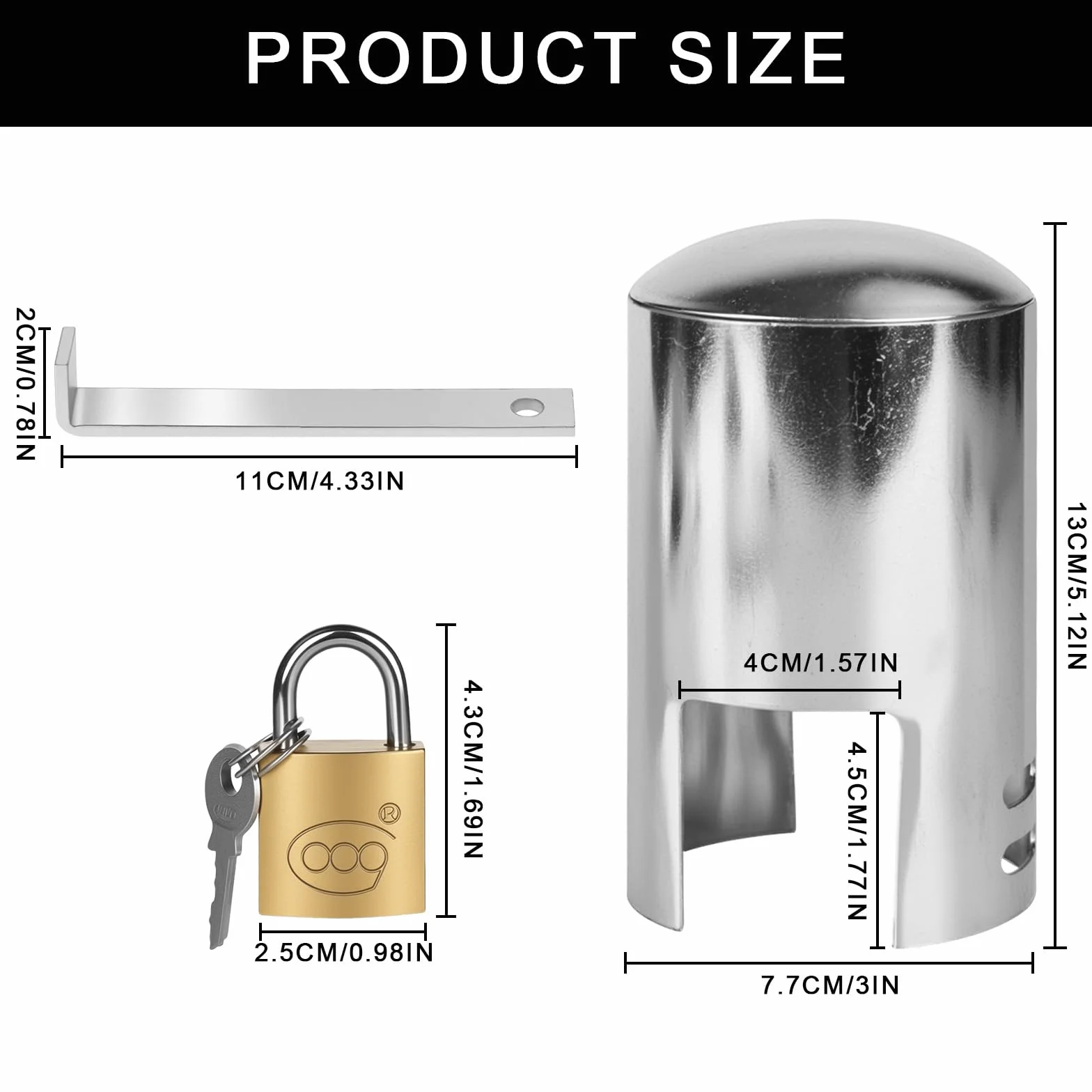Verrou de Robinet Cadenas Robinet Exterieur Système Verrouillage Serrure Prévenir Embout Tuyau Arrosage Adaptateur Argent