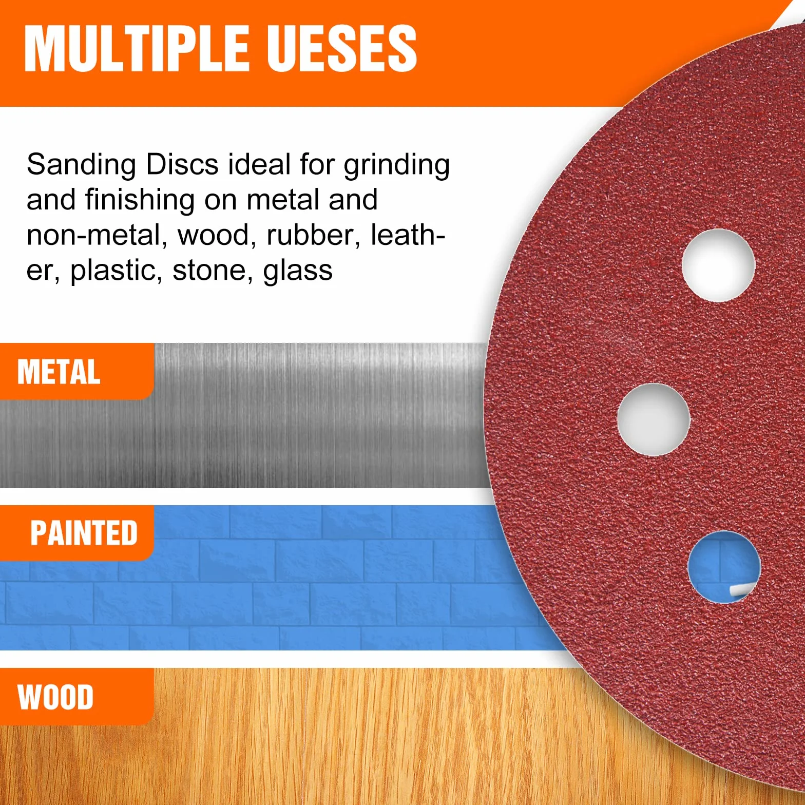 Disques Abrasifs 125mm Grain Mixte 40-240 80 Pièces 8 Trous Papier Poncer Ponceuse Excentrique