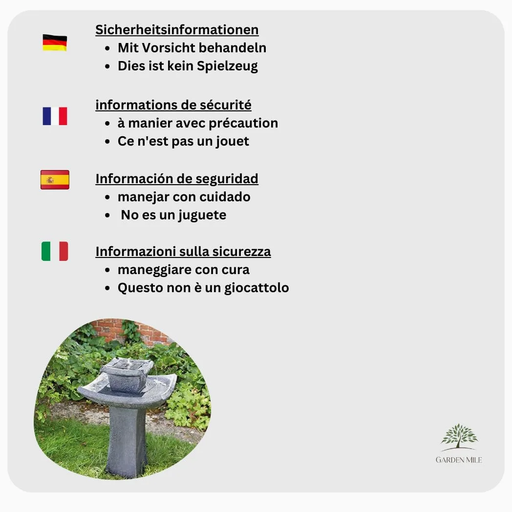Garden Mile® Fontaine pour jardin à 2 étages en cascade Fontaine Pagoda