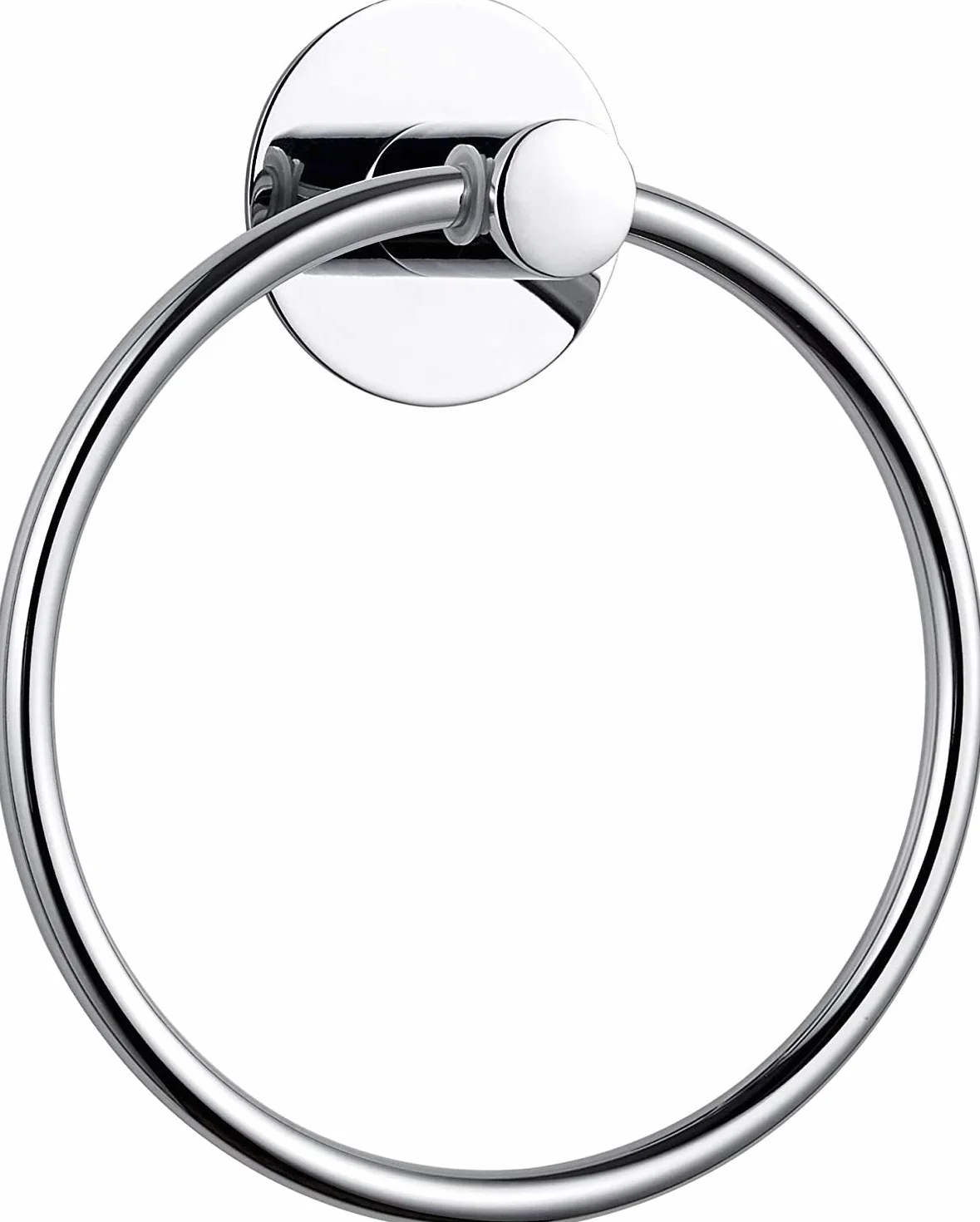 Porte Serviette Acier Inoxydable 16 cm Mural Rond Argent pour Salle de Bains