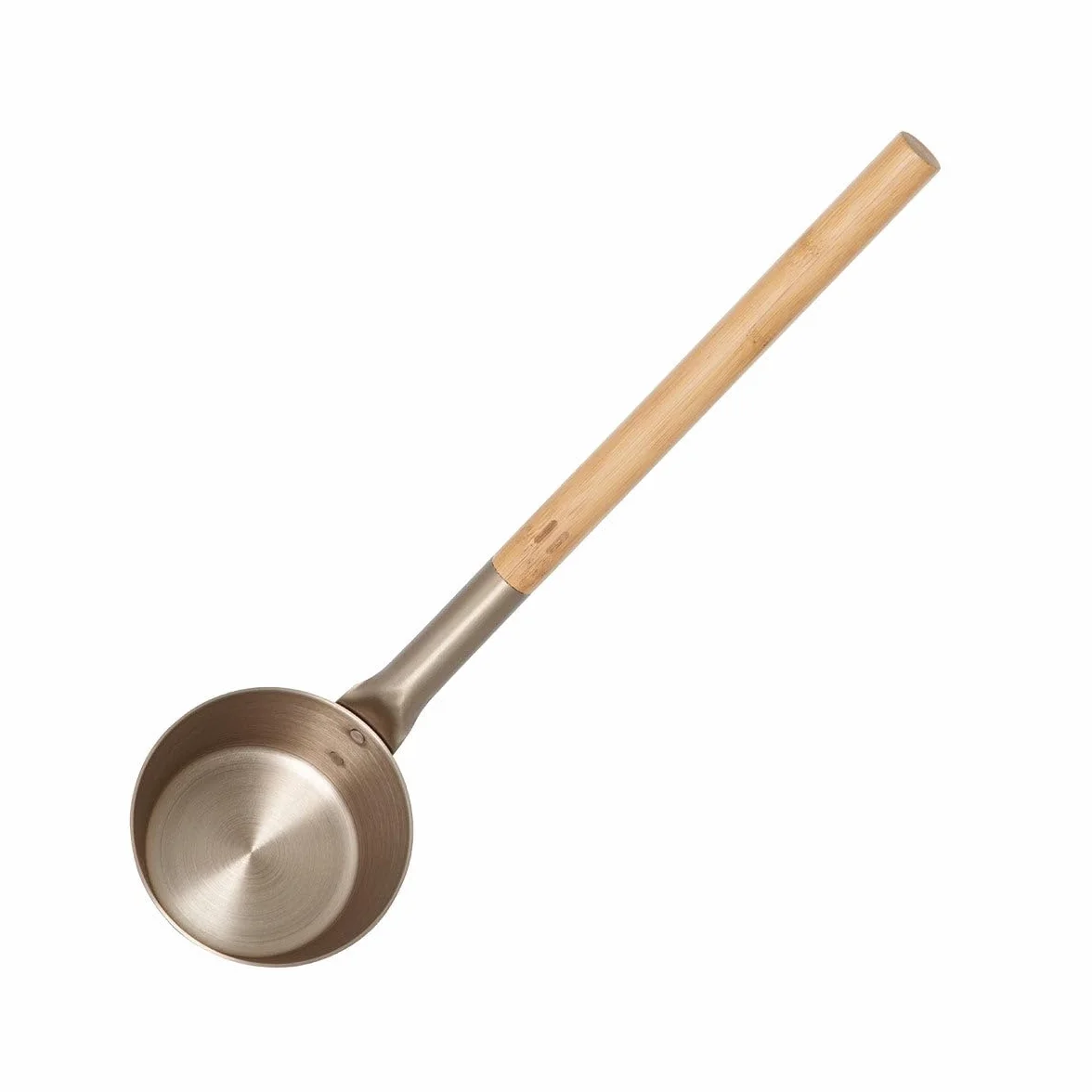 Louche de Sauna Aluminium Bambou Résistante à la Chaleur Champagne 43 cm