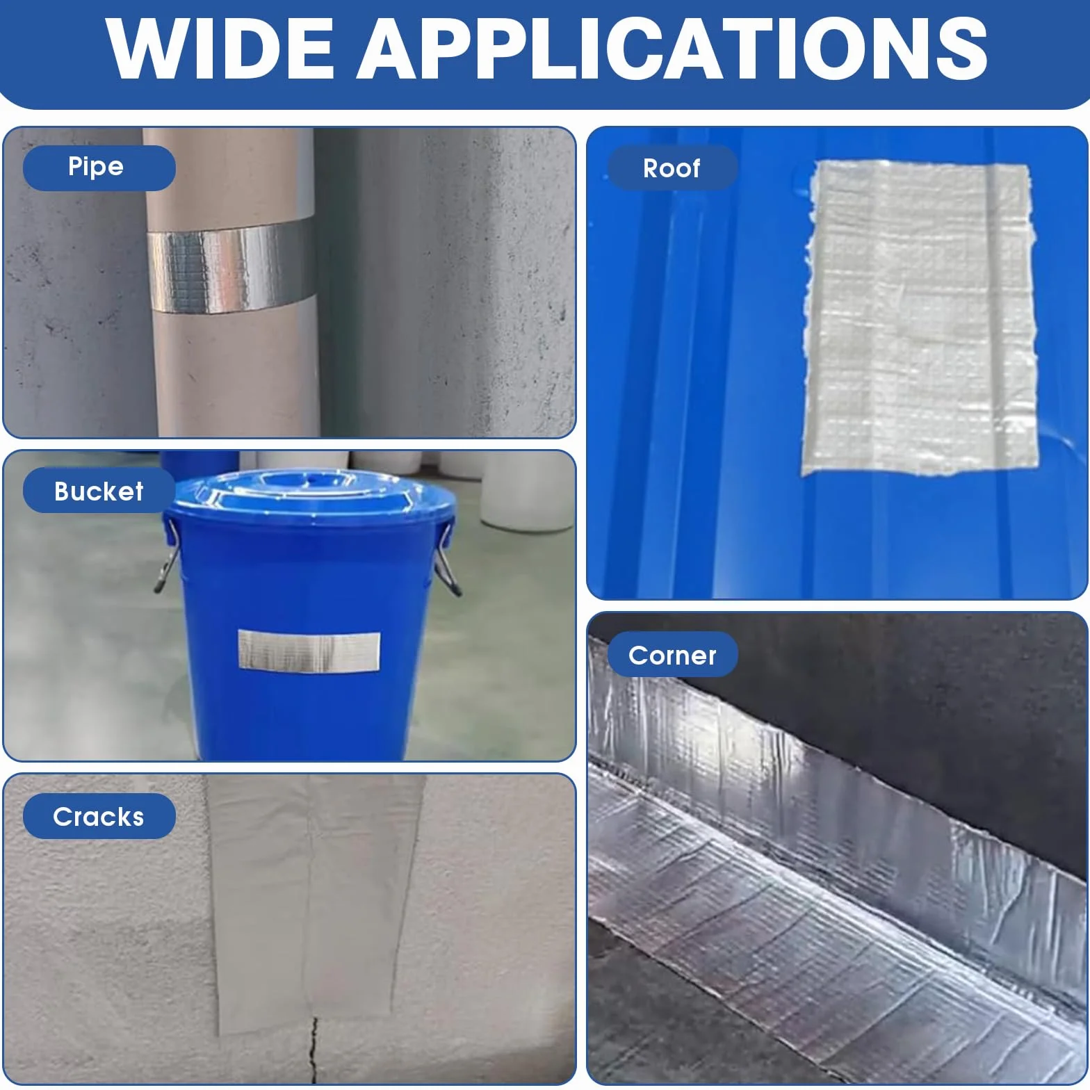 Ruban adhésif imperméable en butyle étanche pour réparation de conduites d'eau et fissures