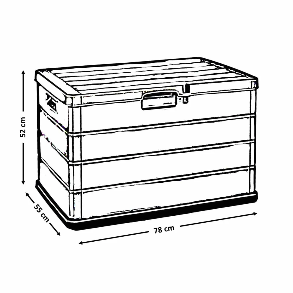 Kreher® XL Coffre de rangement/Boîte de jardin 170 L ou 340 L de volume utile avec un aspect bois moderne en anthracite! Robuste, lavable et facile à assembler ! (170 L)