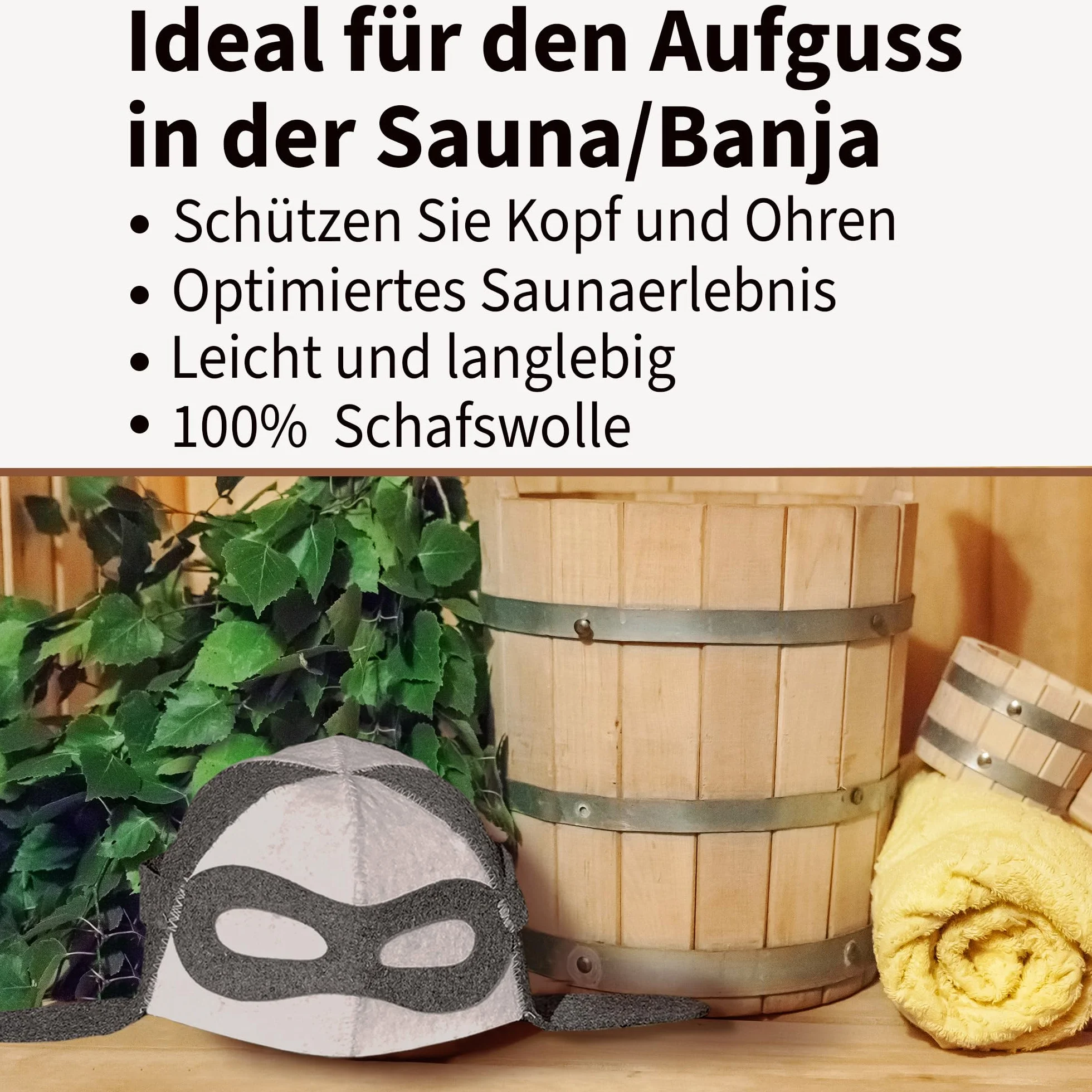Chapeau de sauna en feutre 100% pour homme - Bonnet aviateur brodé
