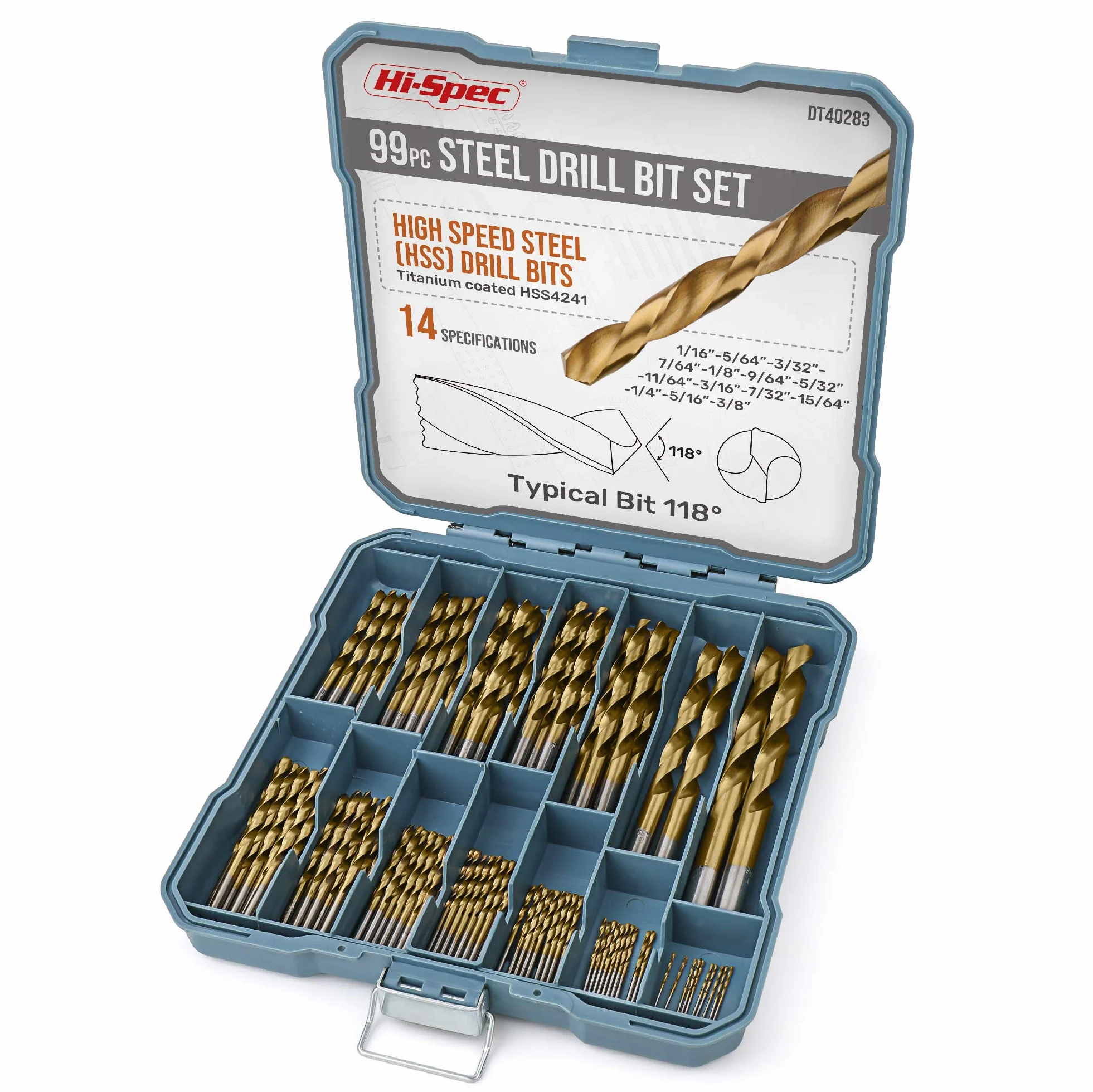 Lot de 99 Forets HSS Acier Revêtu Titane (1-10 mm) - Kit Complet Bois Métal Plastique avec Coffret Rangement