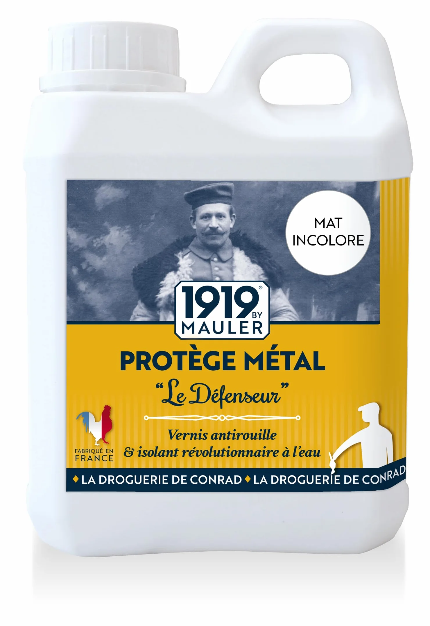 MAULER Vernis Métal Antirouille Le Défenseur Mat Incolore 0,5L Multisupport Fer Cuivre Laiton