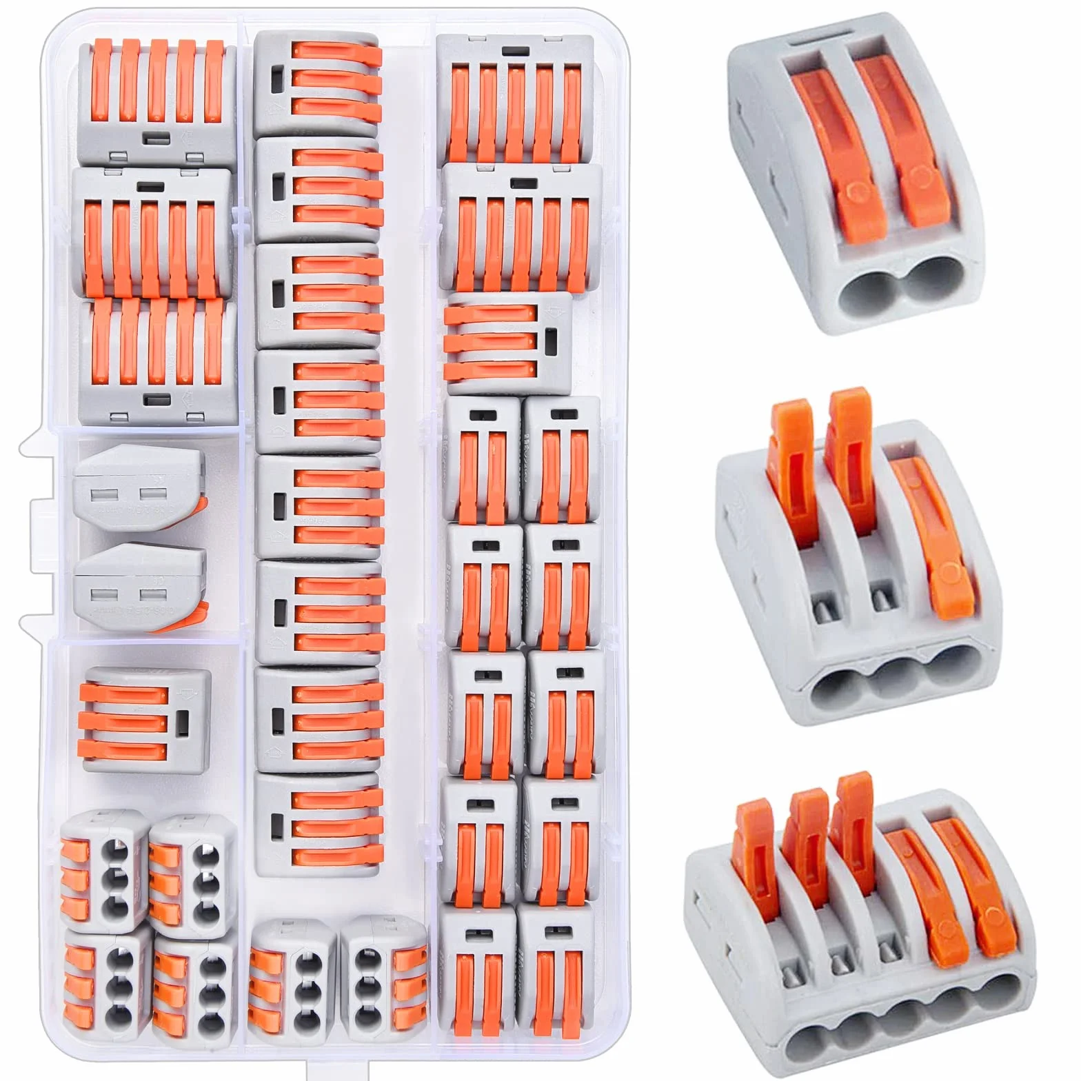 Preciva Connecteurs de Fil Compacts 33pcs Blocs de Connecteurs Push Fit Bornier Assortiment