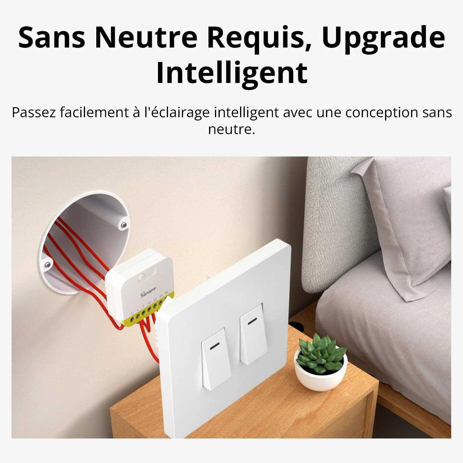 Interrupteur intelligent SONOFF MINI DUO-L Zigbee 3.0 Double canal Pas de fil neutre