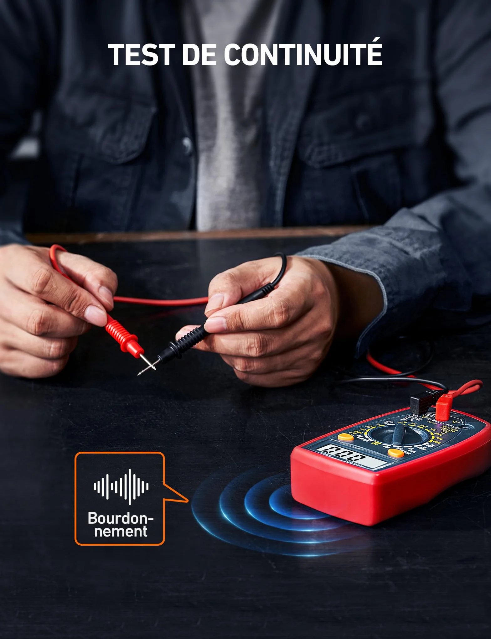 AstroAI Multimètre Numérique Portable 2000, Testeur Électrique Multifonctions AC/DC, Voltmètre Ampèremètre Ohmmètre