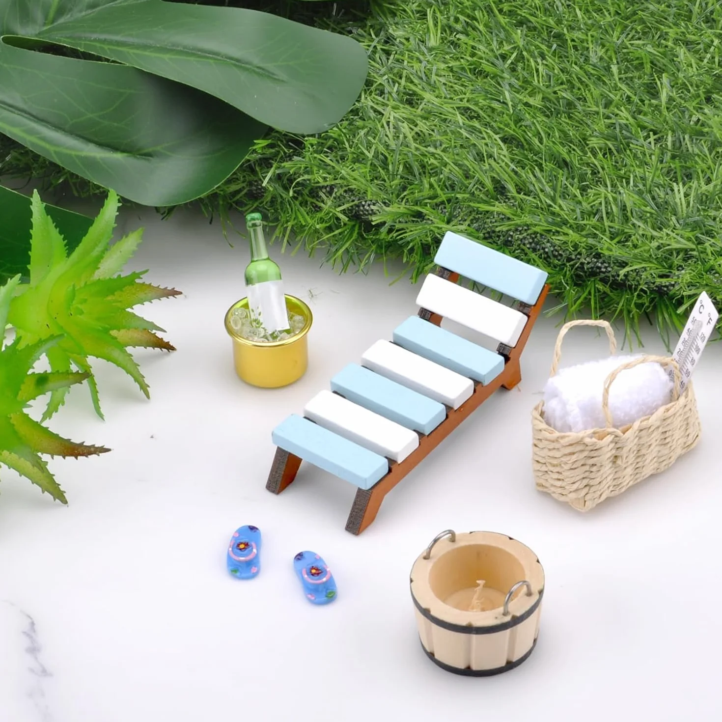 Kit d'accessoires de sauna miniature 11 pièces, décoration bien-être, micro paysage plage bricolage