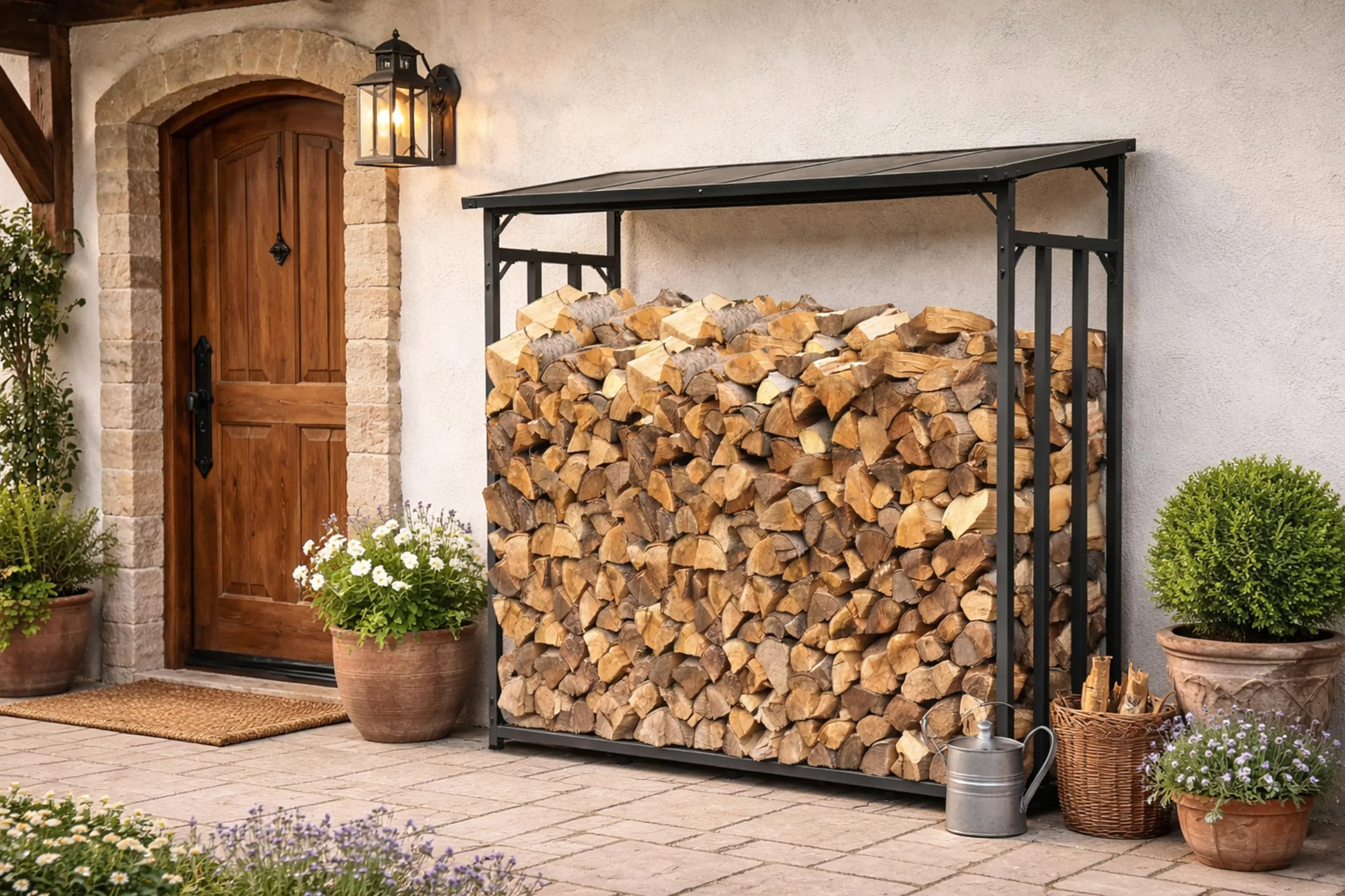 Étagère en métal pour Bois de cheminée Anthracite 185 x 70 x 185 cm 2,3 m3
