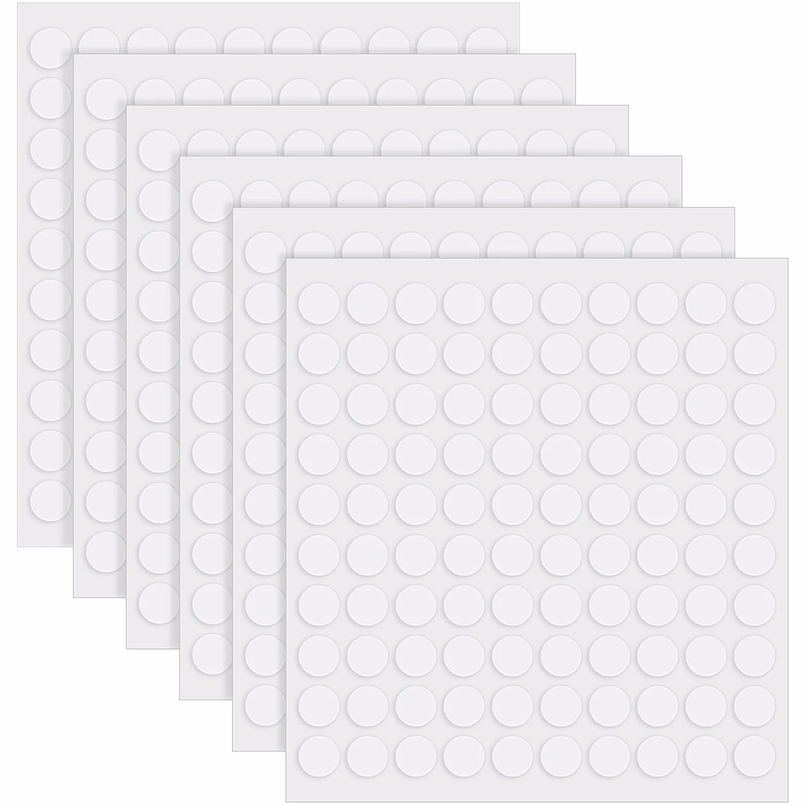 600 Pièces Autocollant Adhésif Amovible Double Face Transparent Sans Trace 10mm pour Décorations Fête Bricolage Maison