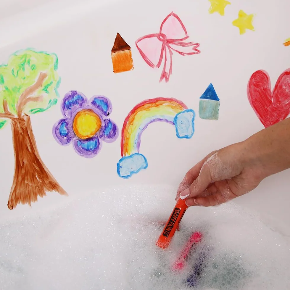 ZIMPLI Grands Bâtons de Peinture pour le Bain, Crayons de Bain, Stylos de Peinture pour Enfants, Twist & Paint, Couleurs Vives, Sans Salissure, Nettoyage Facile
