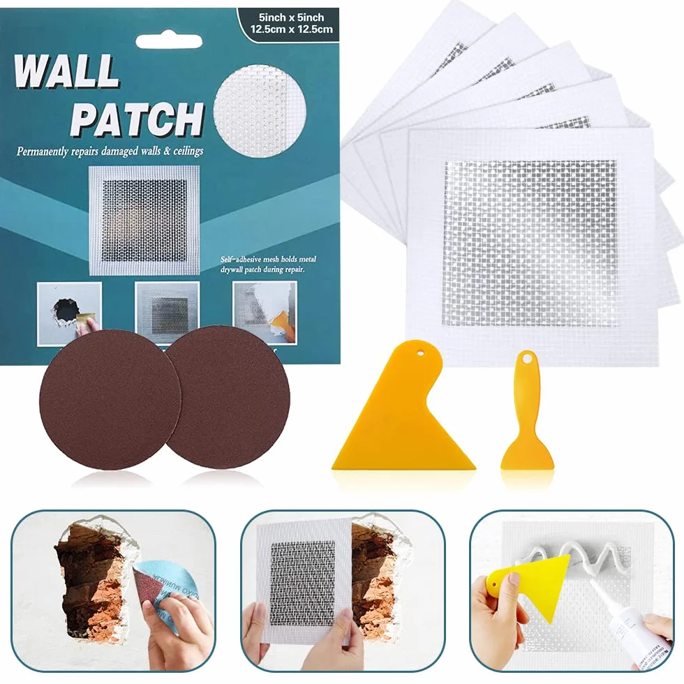 Patch de réparation pour cloison sèche 1,5 m x 1,5 m kit de réparation mural maillage mural aluminium