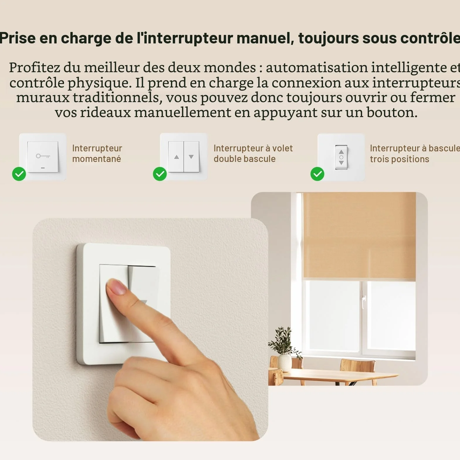 SONOFF Interrupteur Zigbee MINI-ZBRBS pour Volet Roulant, Contrôle en Pourcentage, Compatible Alexa/Google Assistant
