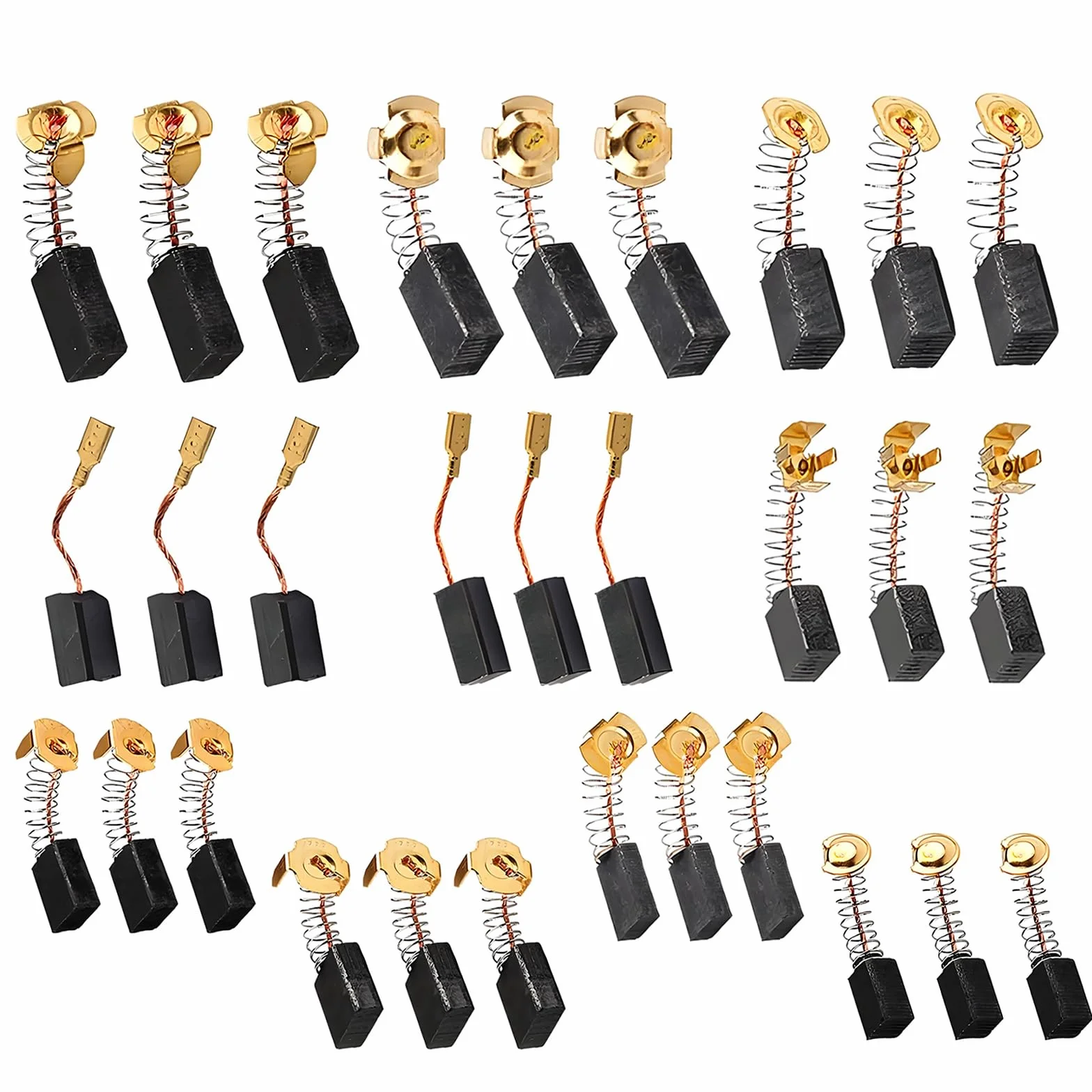 Lot de 30 Balais de Charbon Universels pour Perceuses, Scies, Meuleuses - Tailles Multiples
