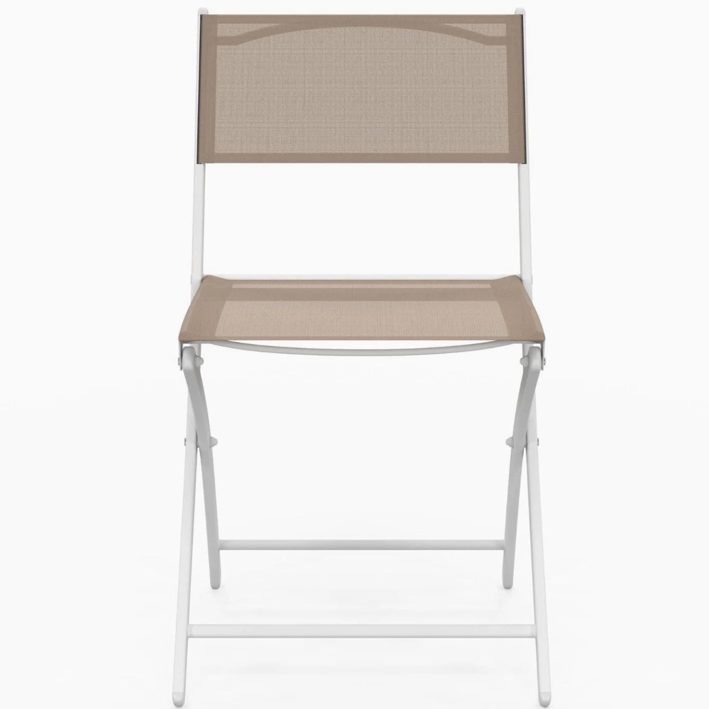 IDMarket - Lot de 6 chaises de Jardin Pliantes Bastia métal et textilène Blanc et Beige