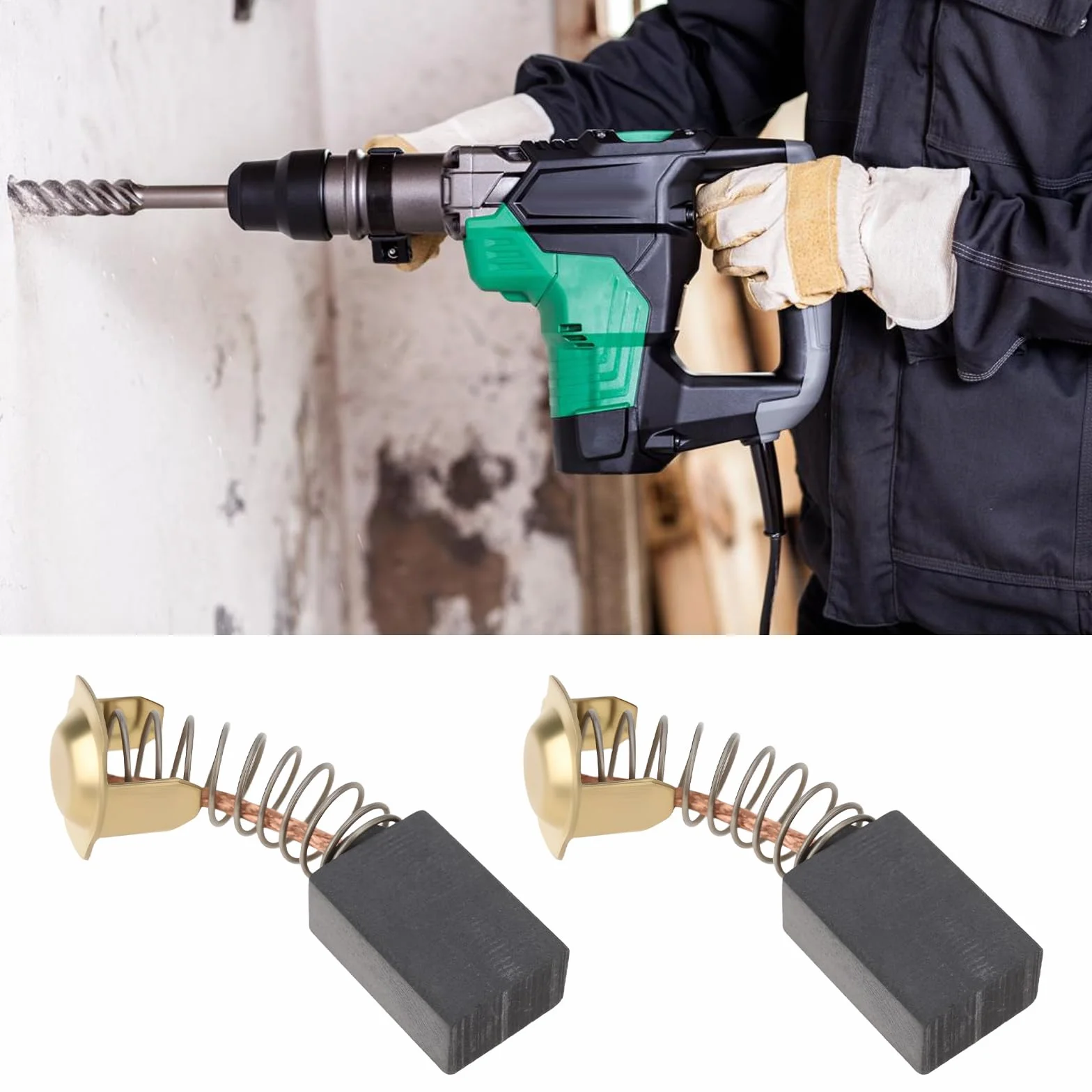 Balais de Charbon 7x11x17mm Compatible Hikoki DH40MC Marteau Perforateur Démolition