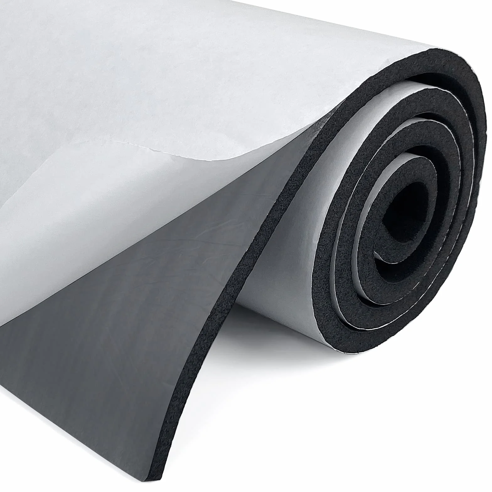 Plaque de mousse en néoprène auto-adhésive 300mm x 6mm x 1.5m Noir