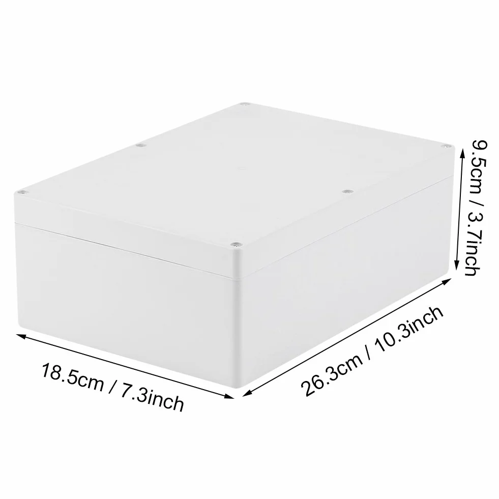 Akozon Étanche Boîtier Électronique ABS 263x185x95 mm Boîte de Jonction Blanche