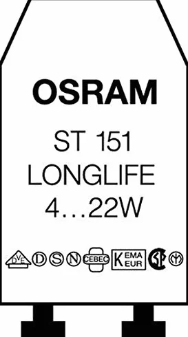 OSRAM Lot de 5 Starters ST151 LONGLIFE 4-22W