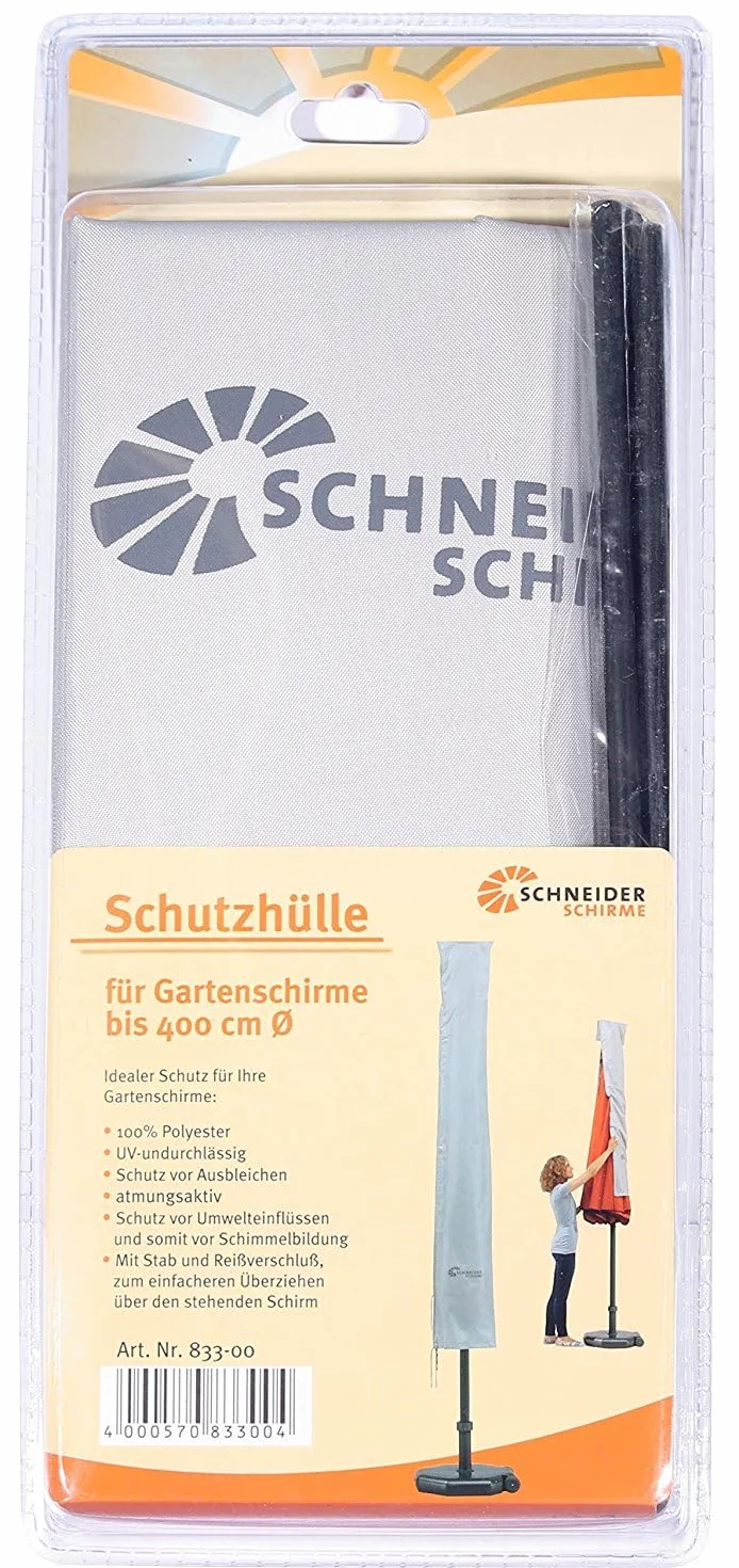 Schneider Housse de protection parasol gris argent 400 cm Ø